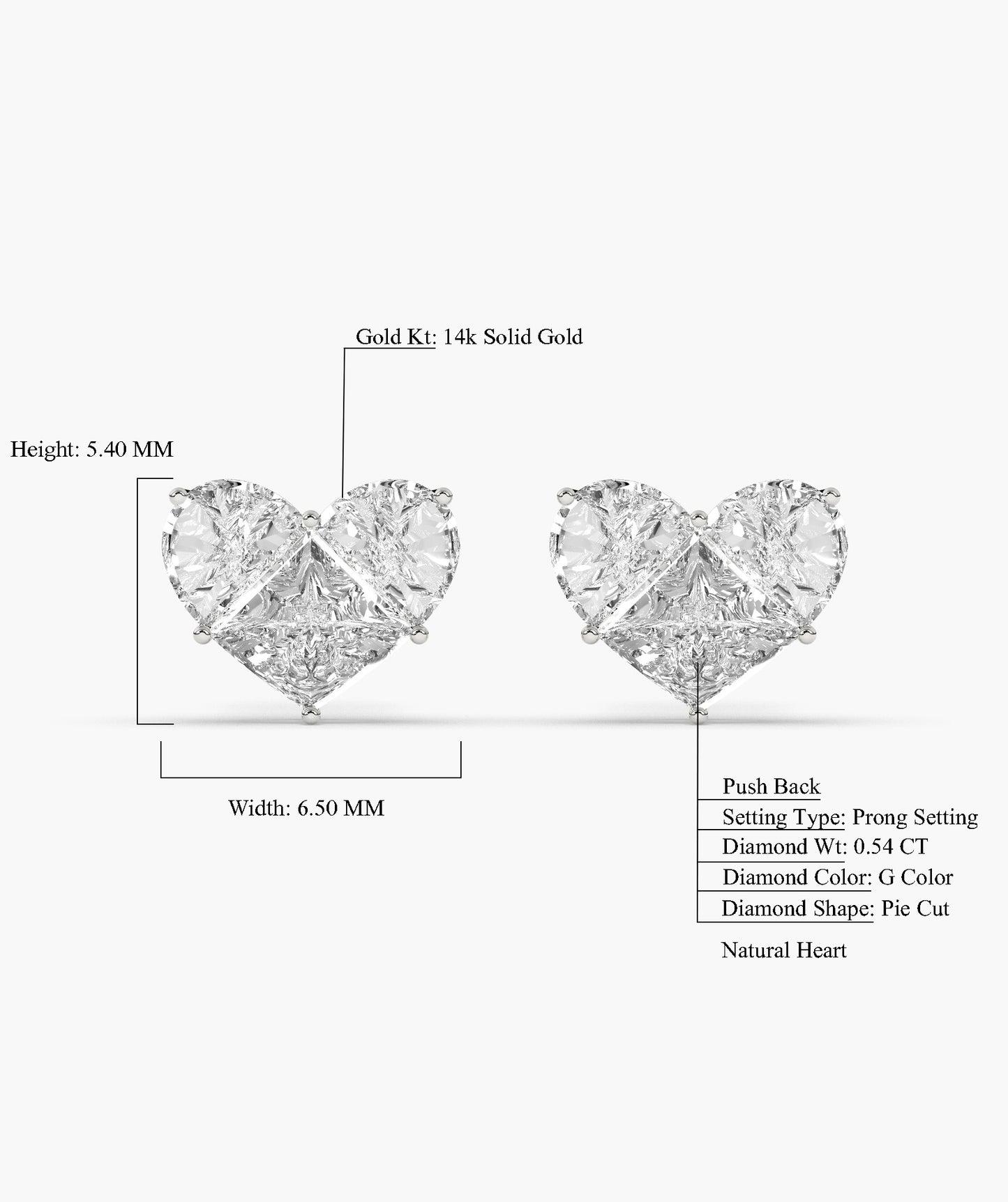 Heart Diamond Studs