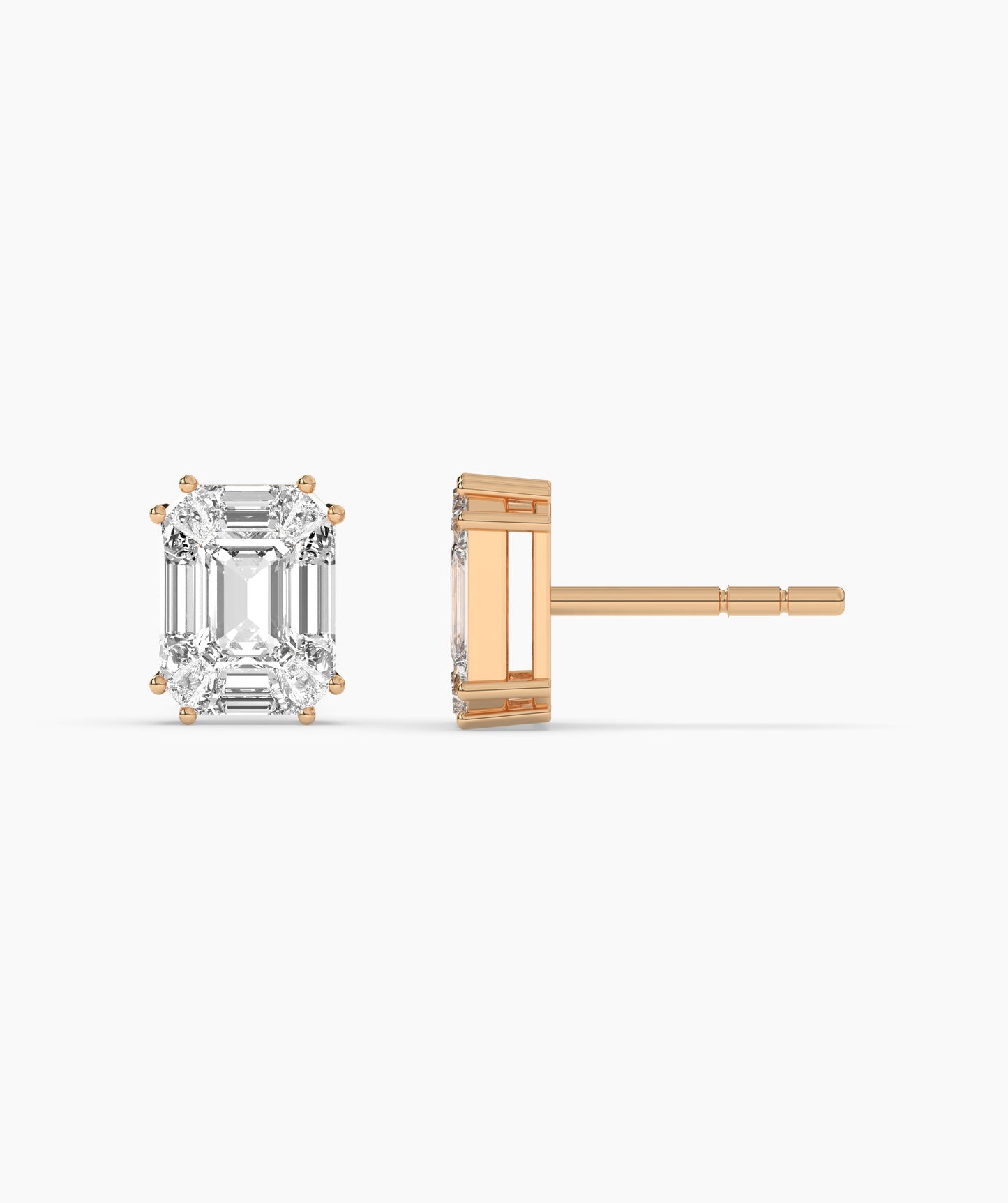 Timeless Emerald Cut Diamond Studs