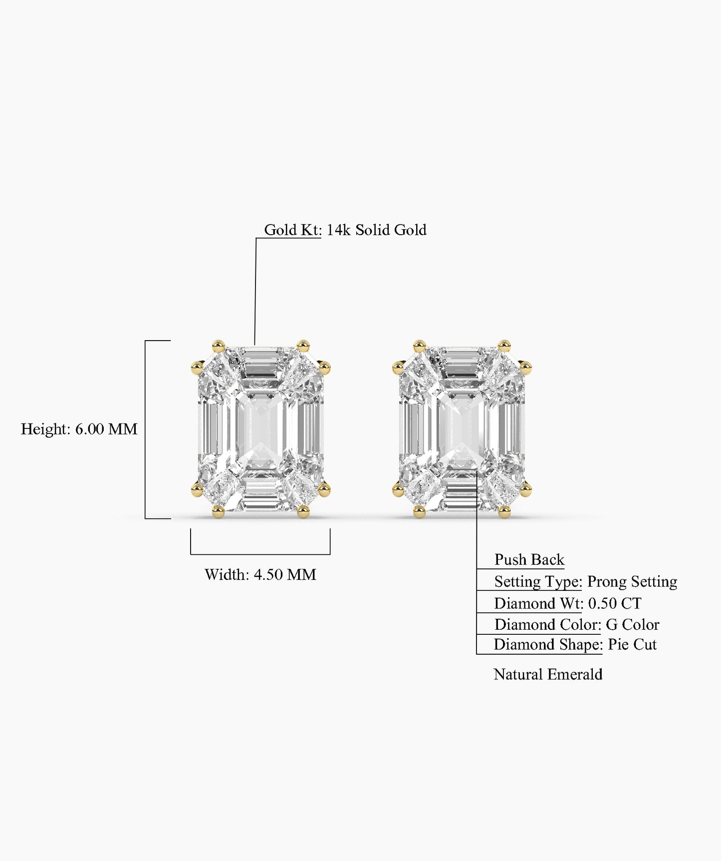Timeless Emerald Cut Diamond Studs