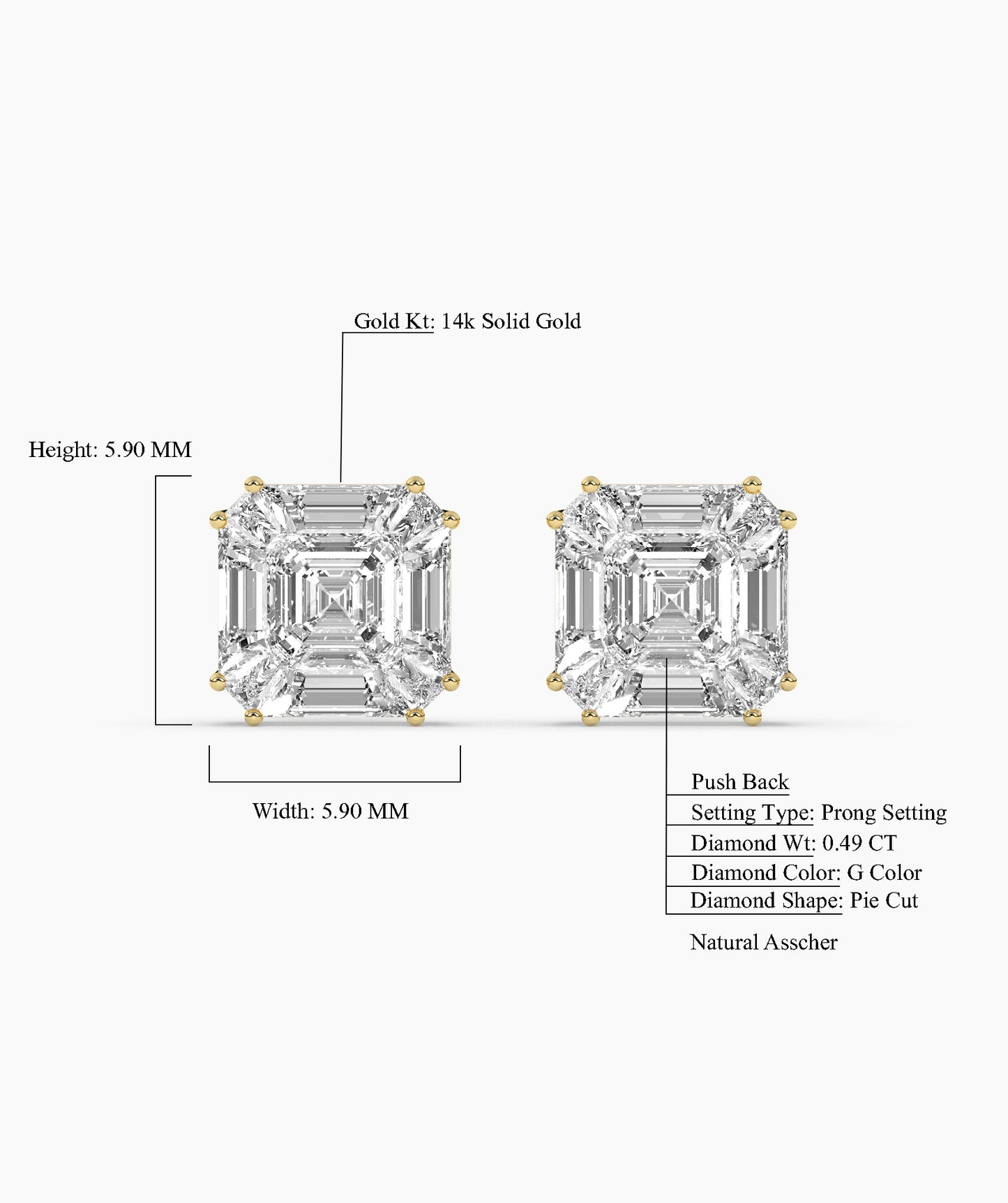 Modern Emerald Diamond Studs