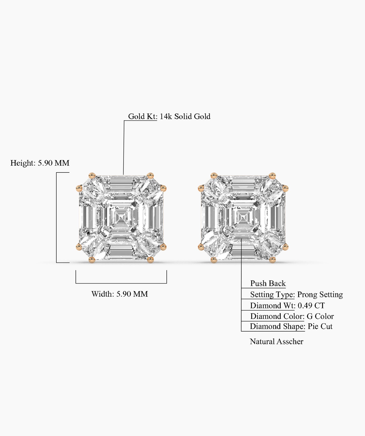 Modern Emerald Diamond Studs