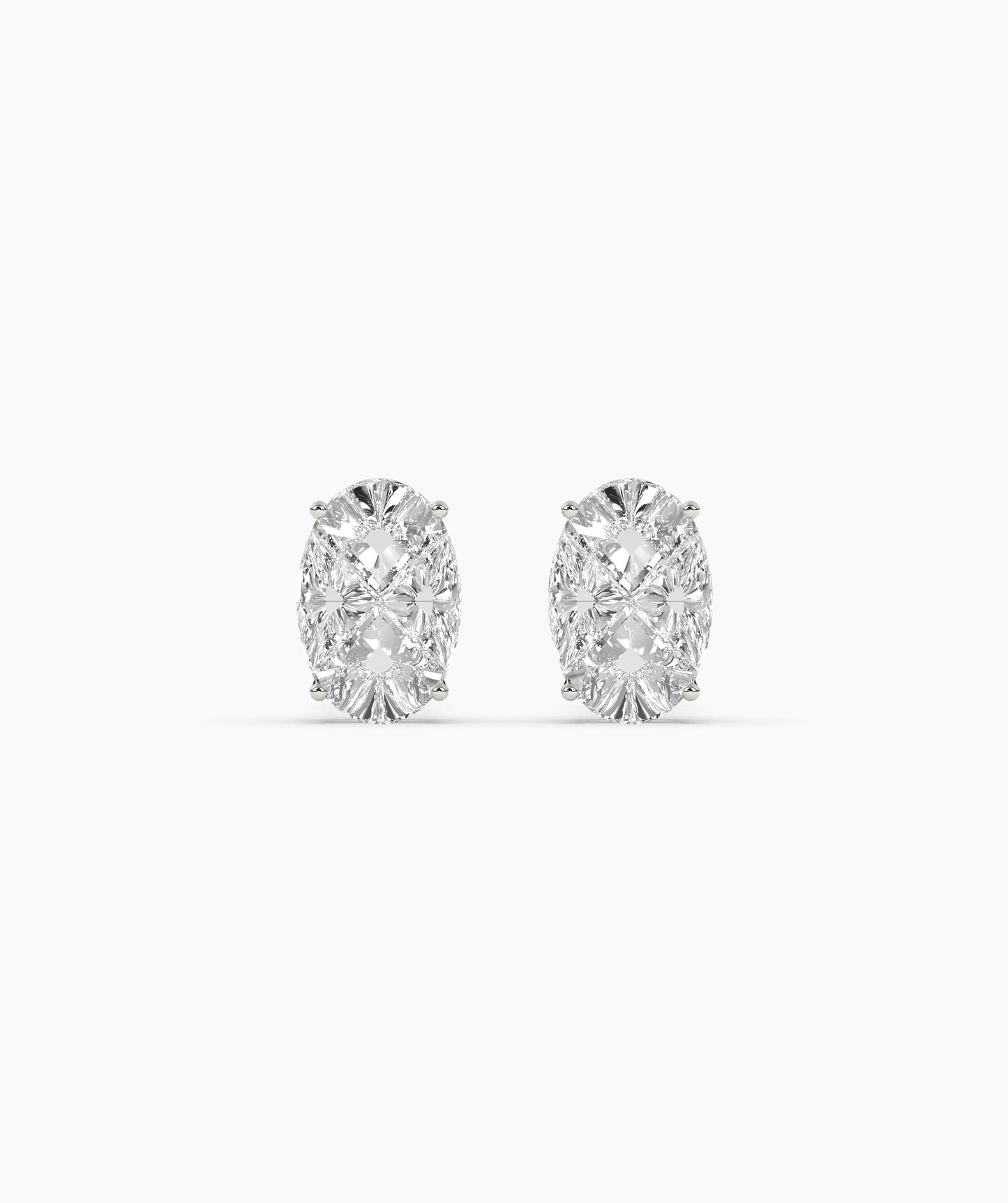 Oval Cut Moissanite Stud Earrings