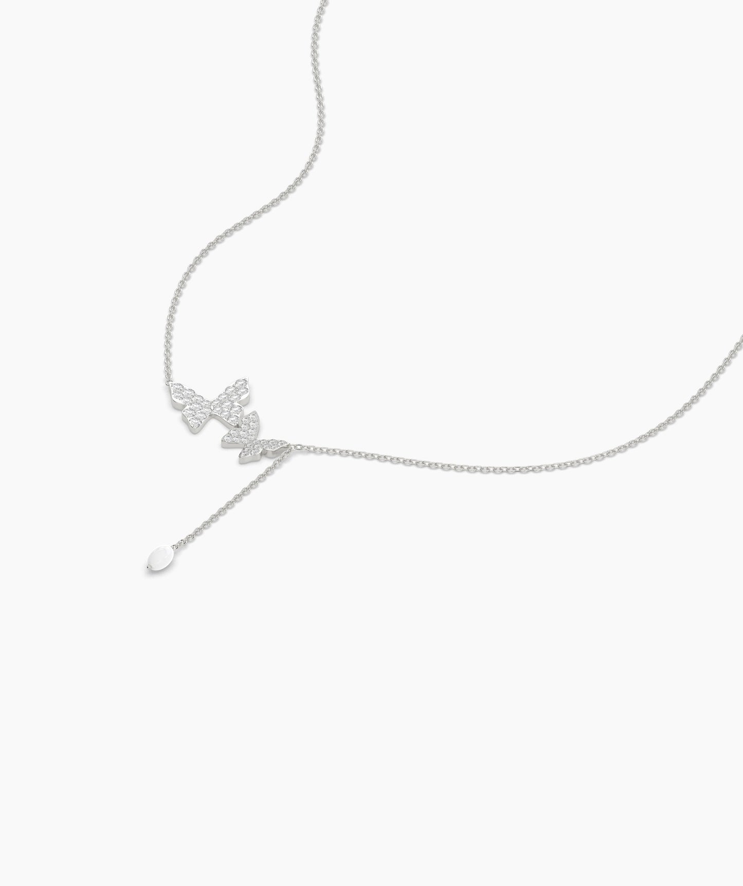 14K Gold Butterfly Lariat Necklace