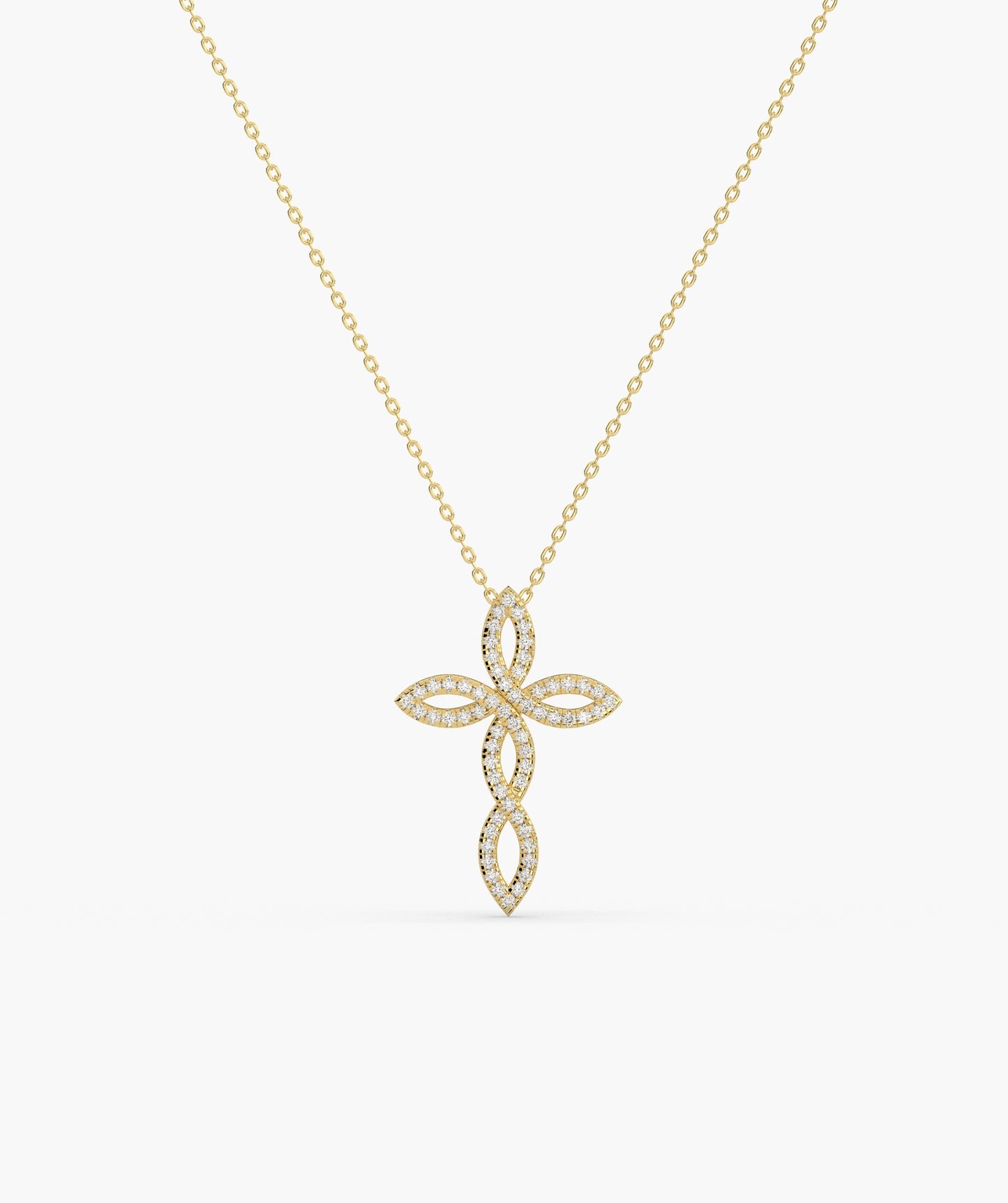 Luminous Floral Cross Charm