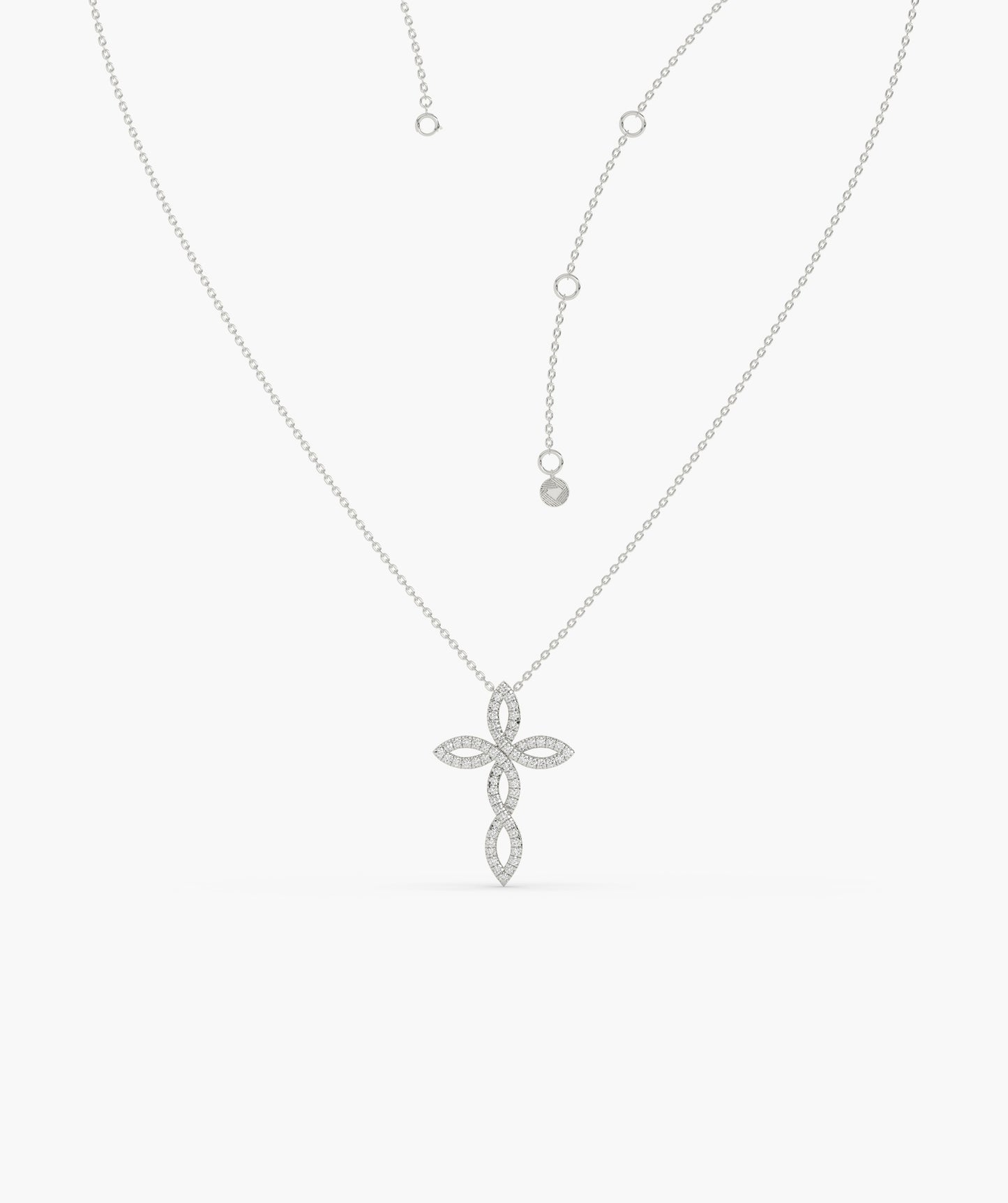 Luminous Floral Cross Charm