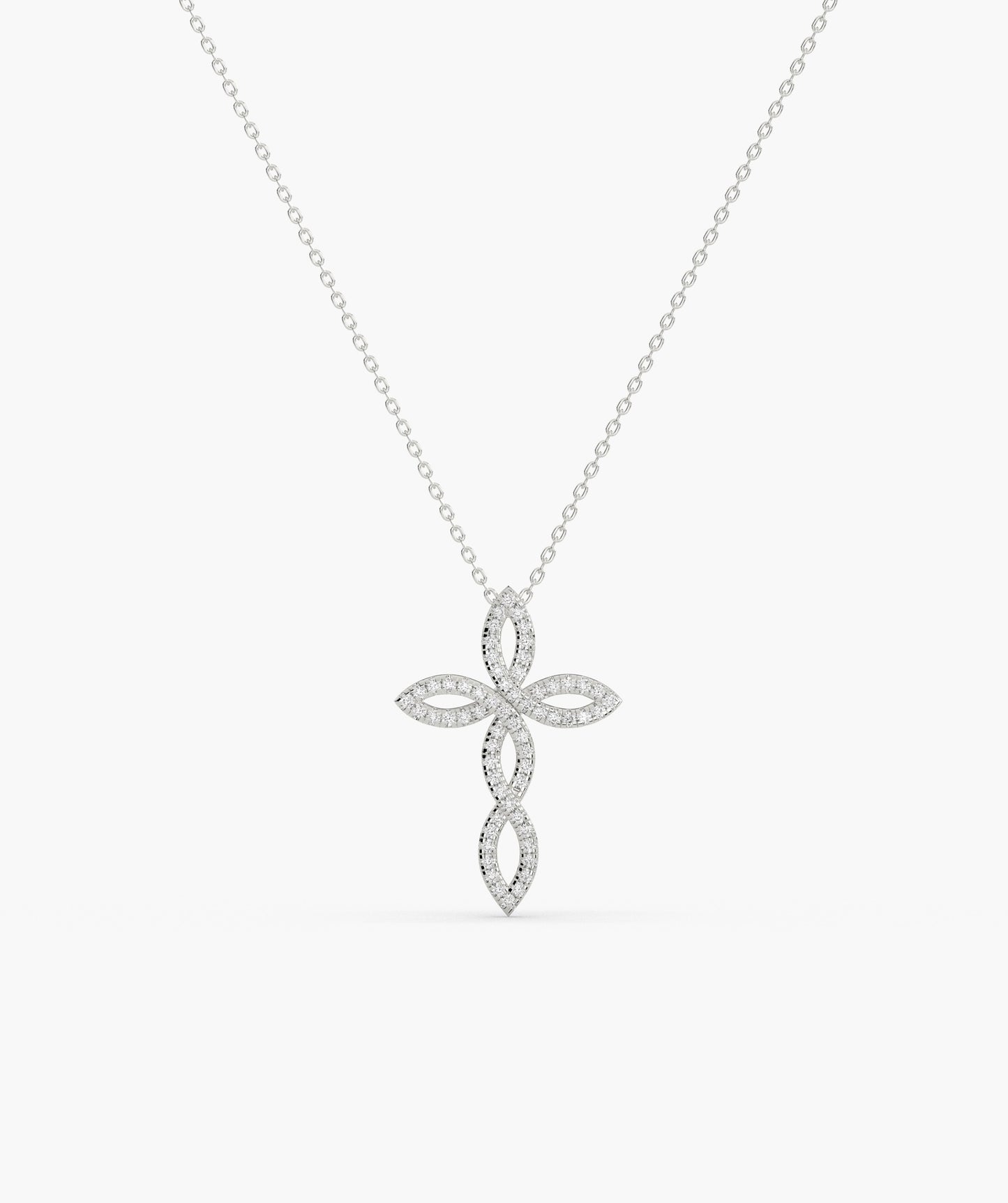 Luminous Floral Cross Charm