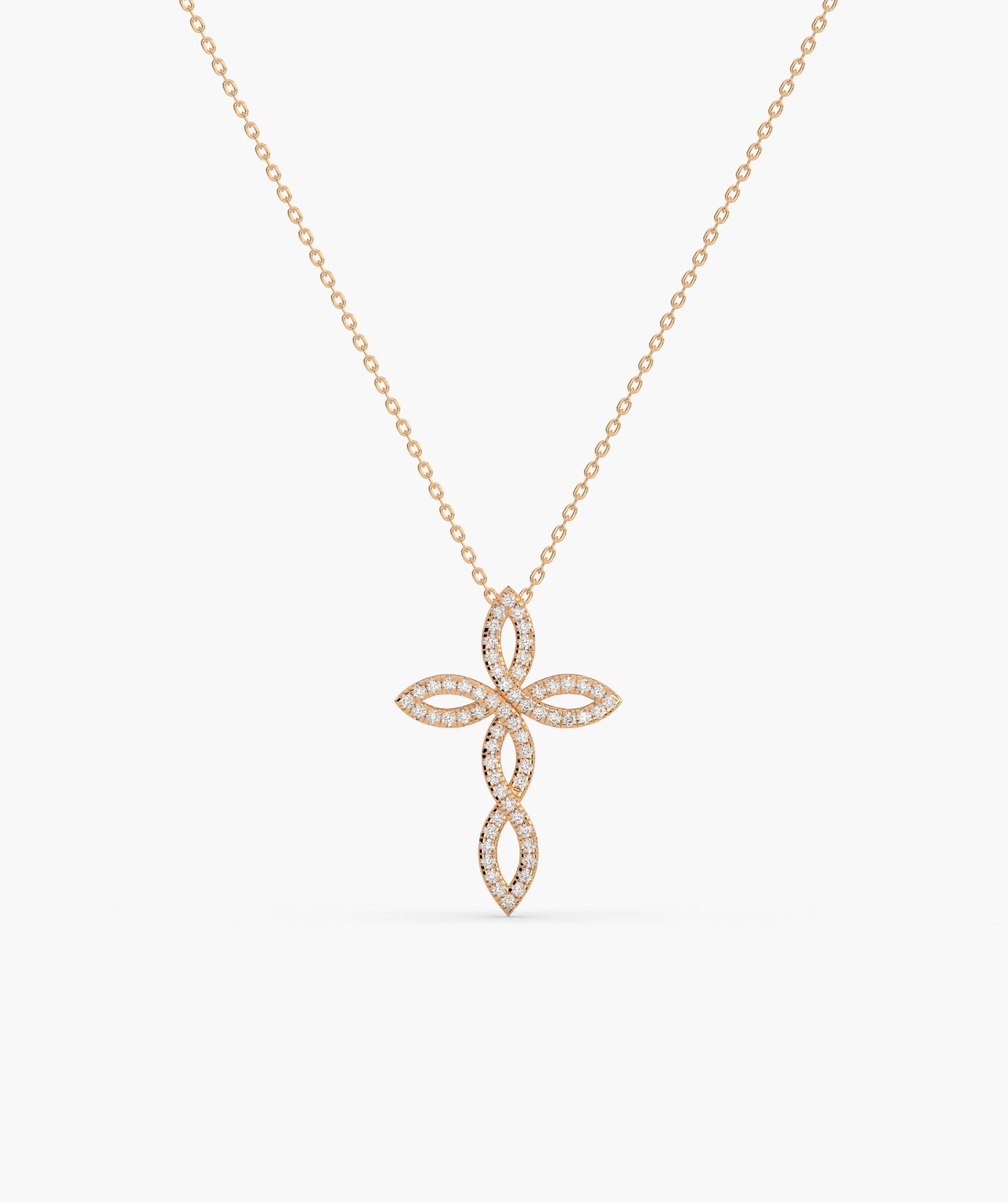 Luminous Floral Cross Charm