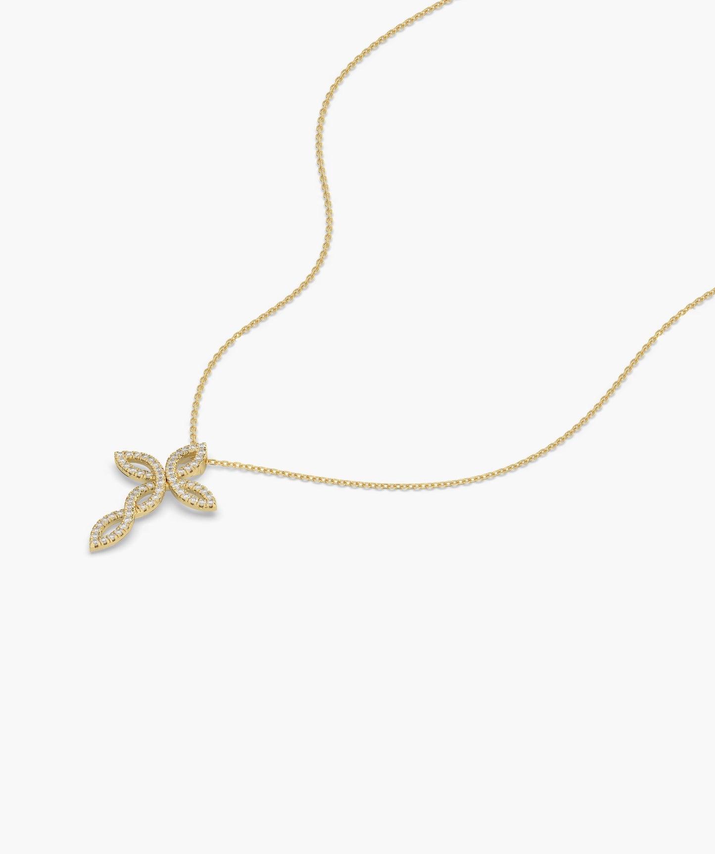 Luminous Floral Cross Charm