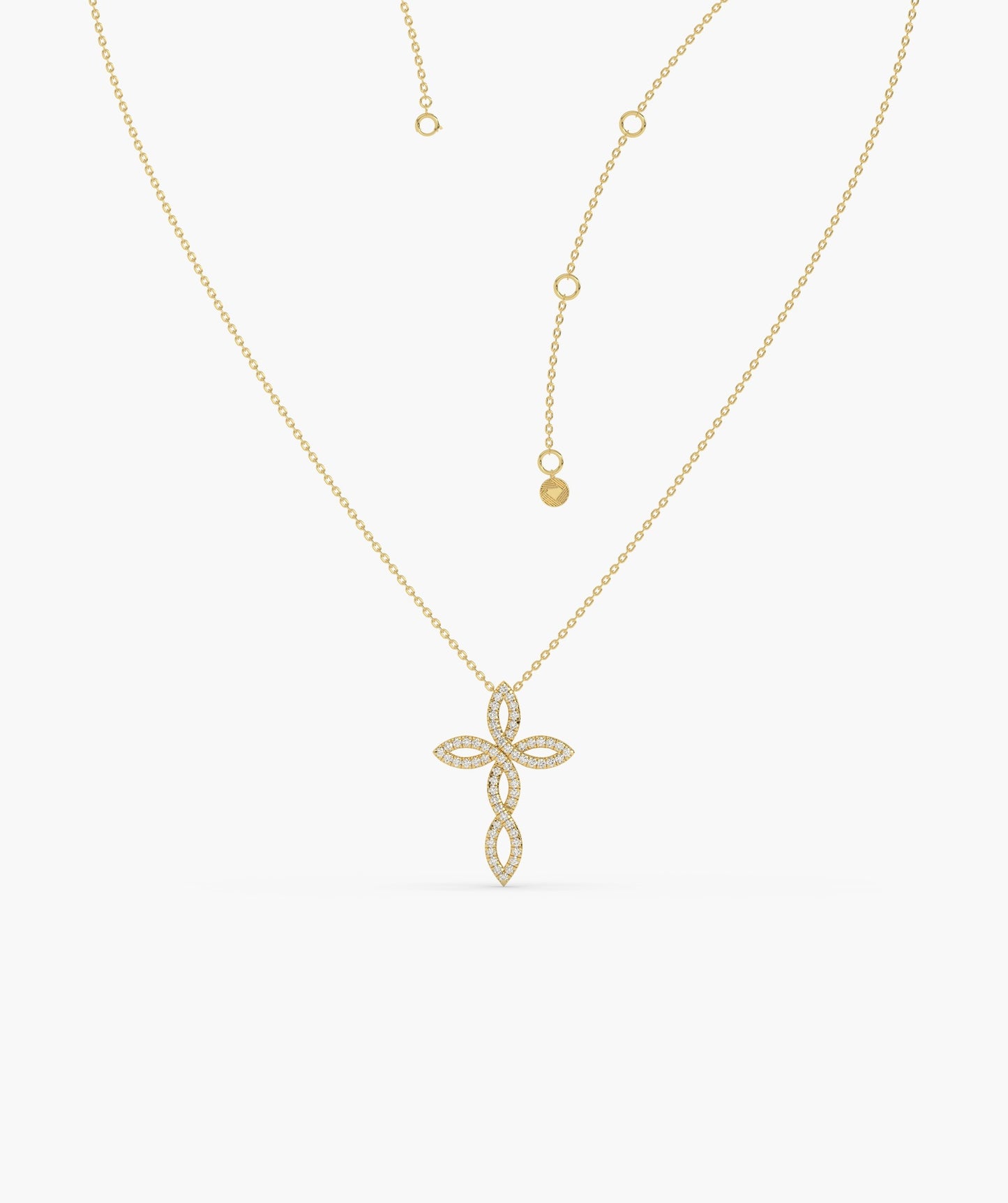 Luminous Floral Cross Charm