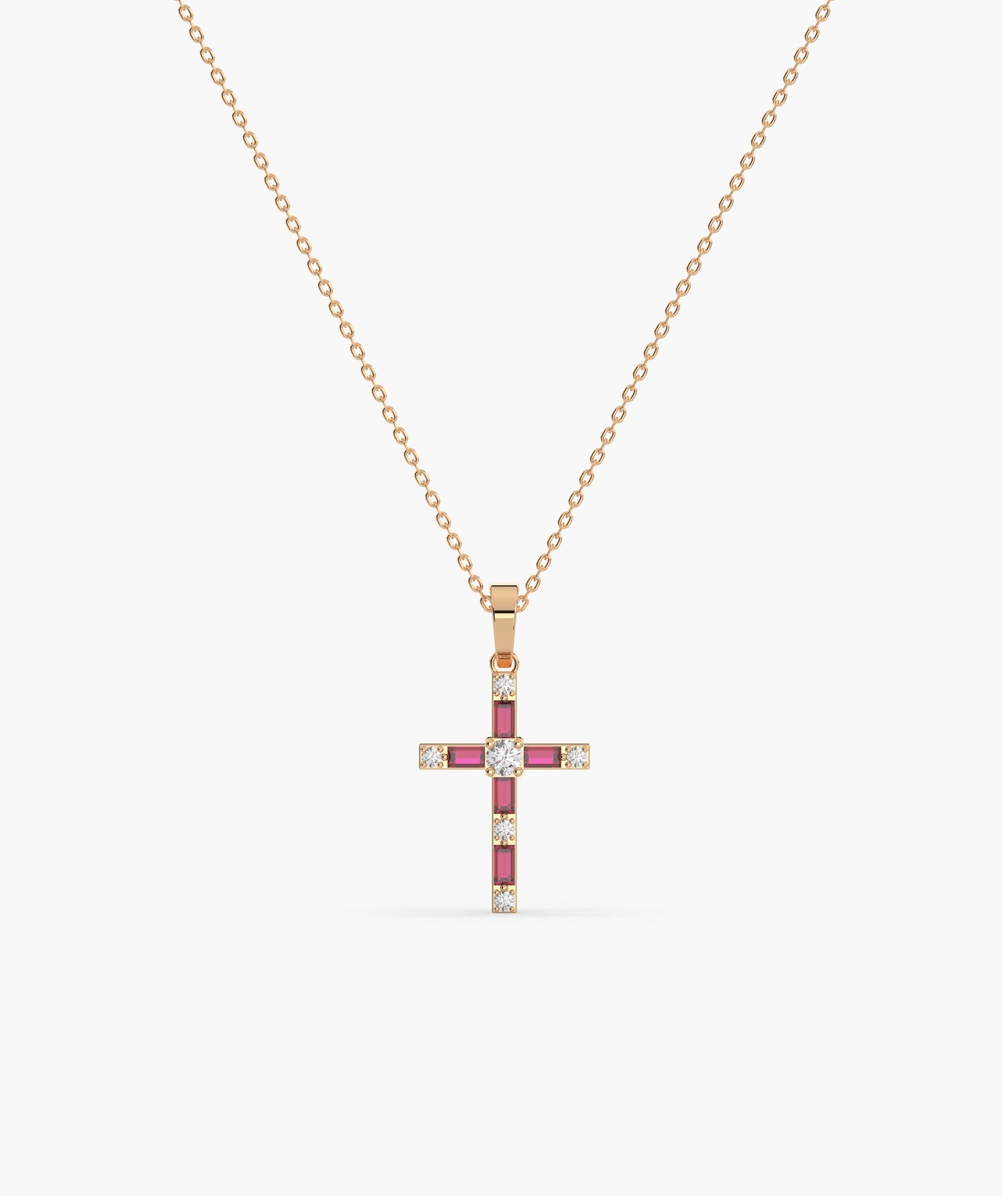 14K Gold Cross Diamond Necklace