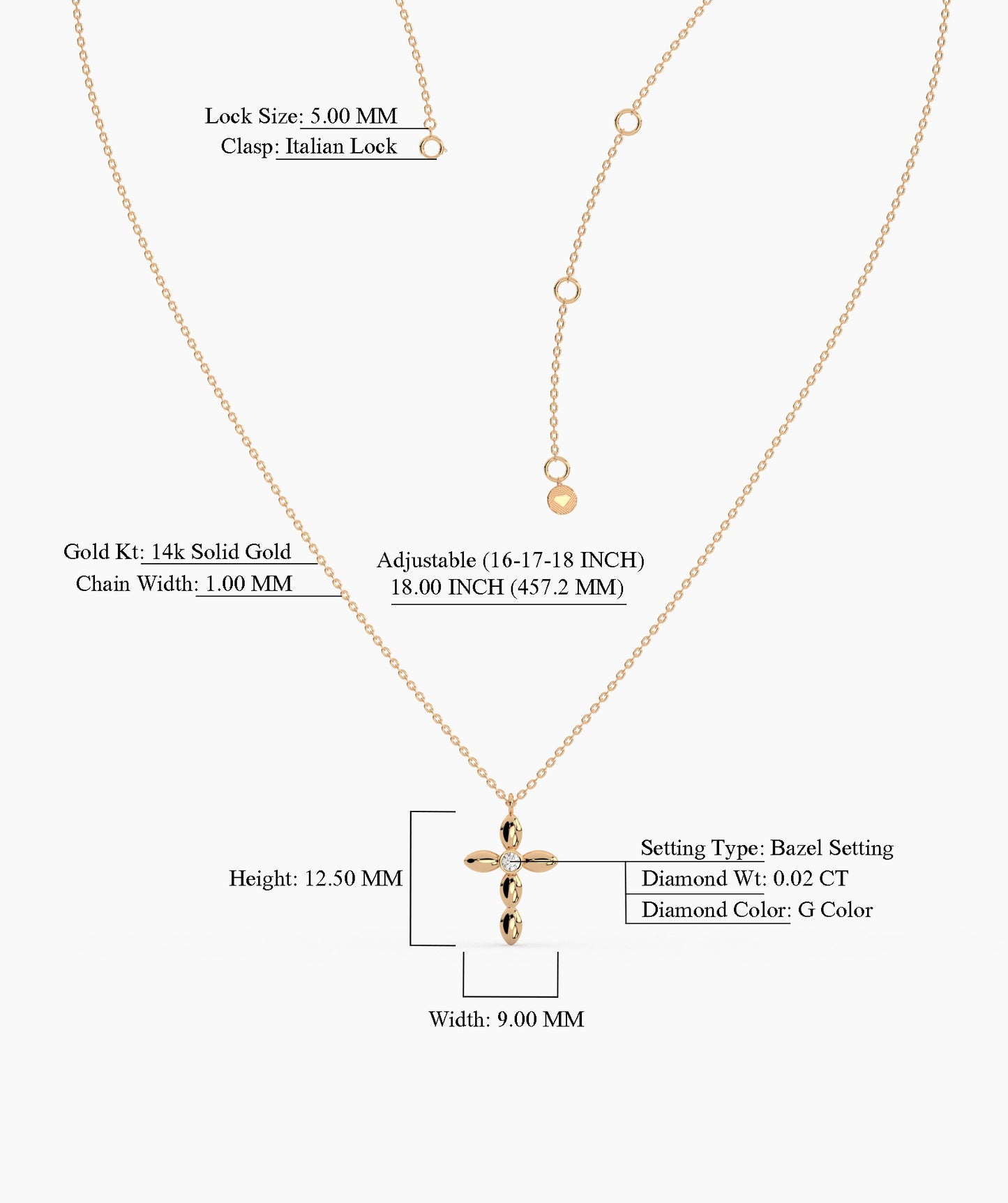 14K Gold Cross Necklace