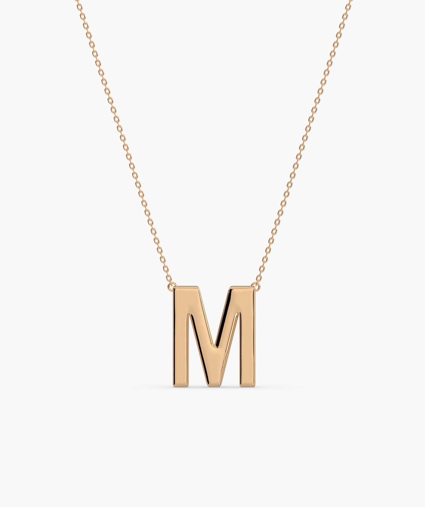 Bold 'M' Initial Gold Pendant
