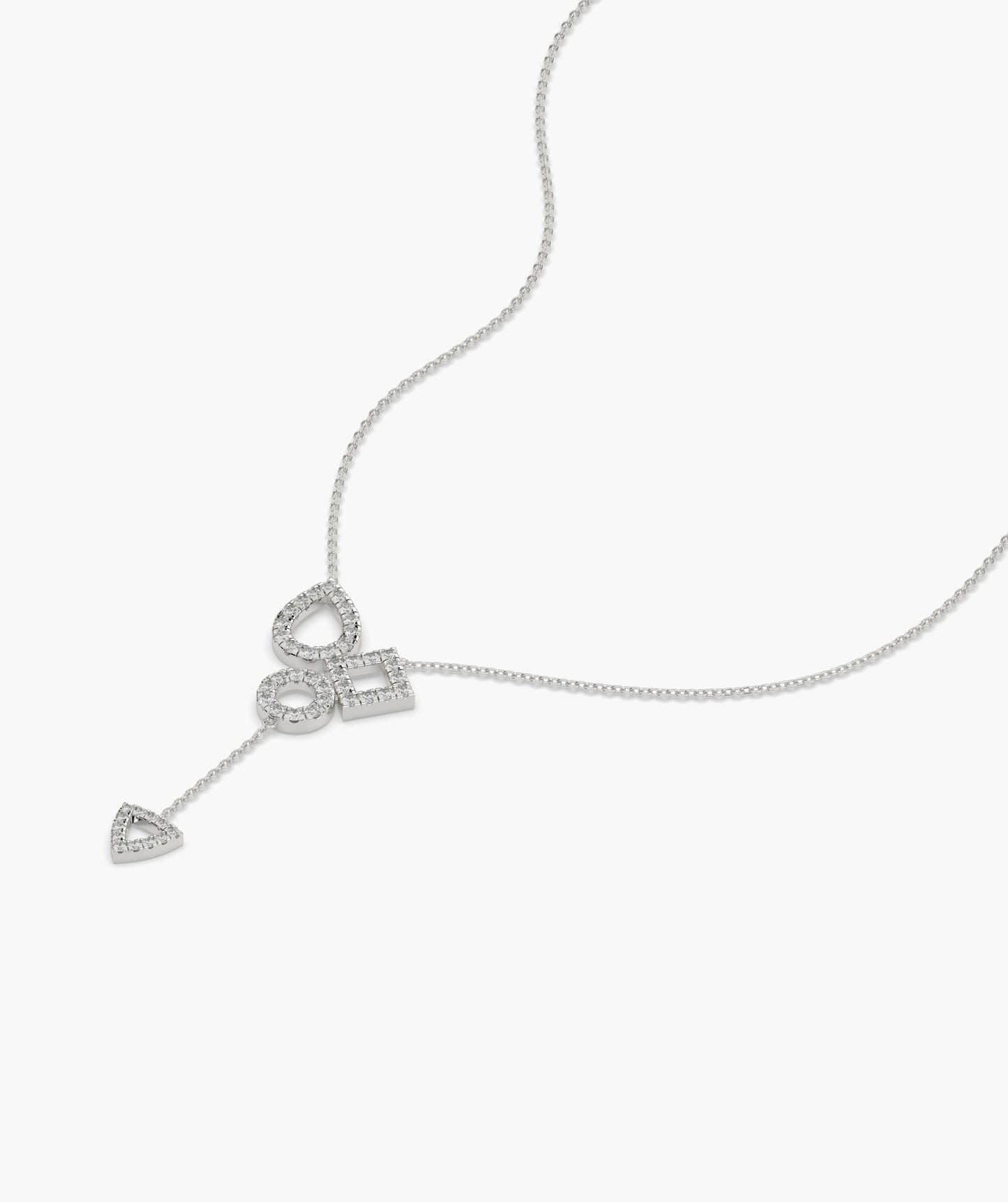 Geometric Drop Diamond Necklace
