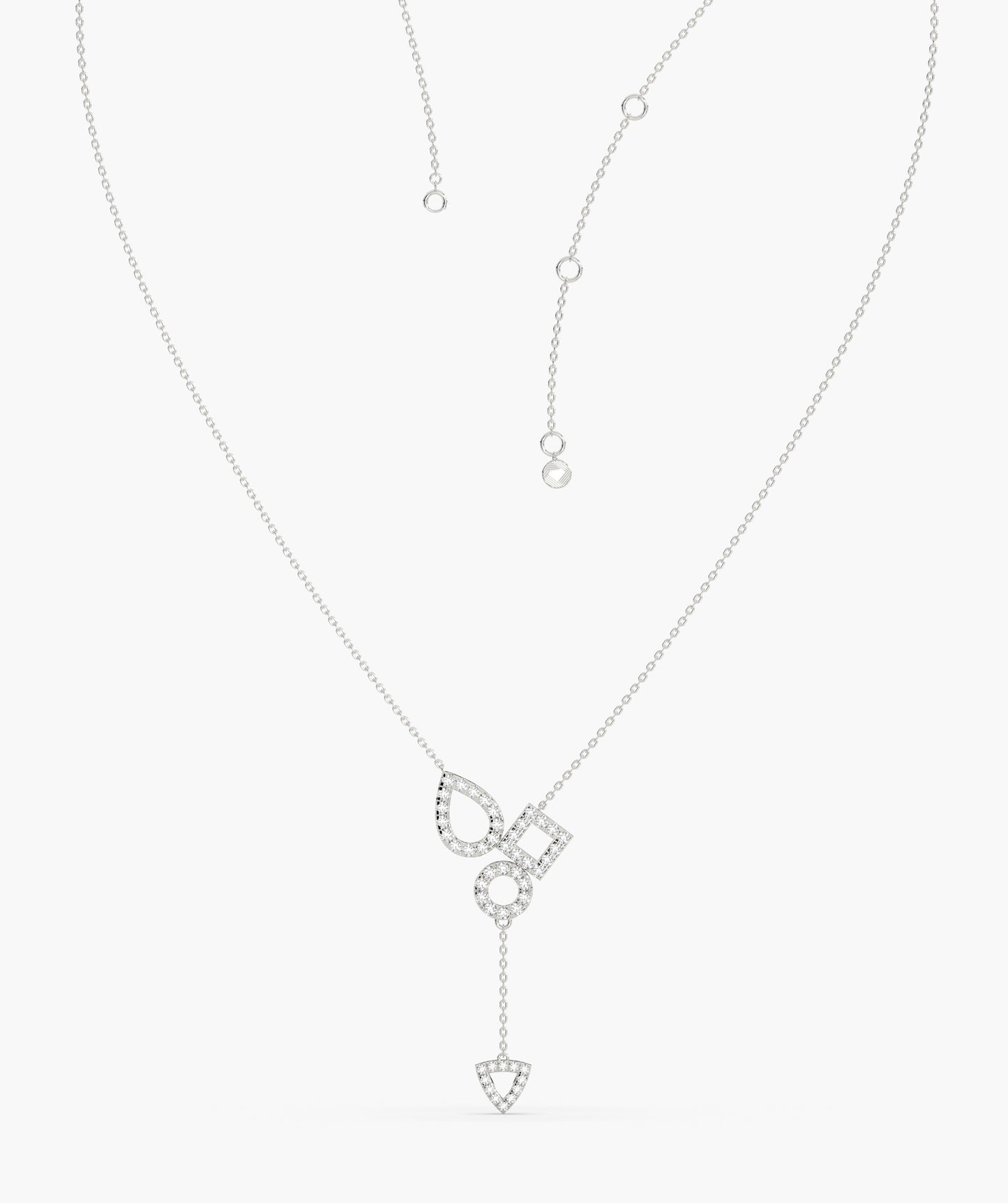 Geometric Drop Diamond Necklace