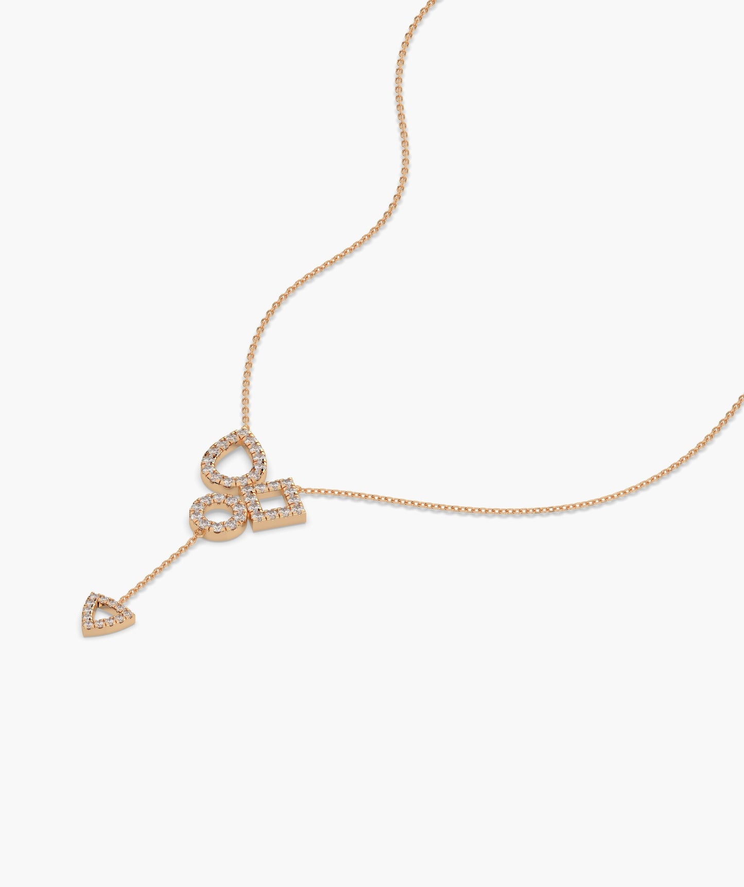 Geometric Drop Diamond Necklace