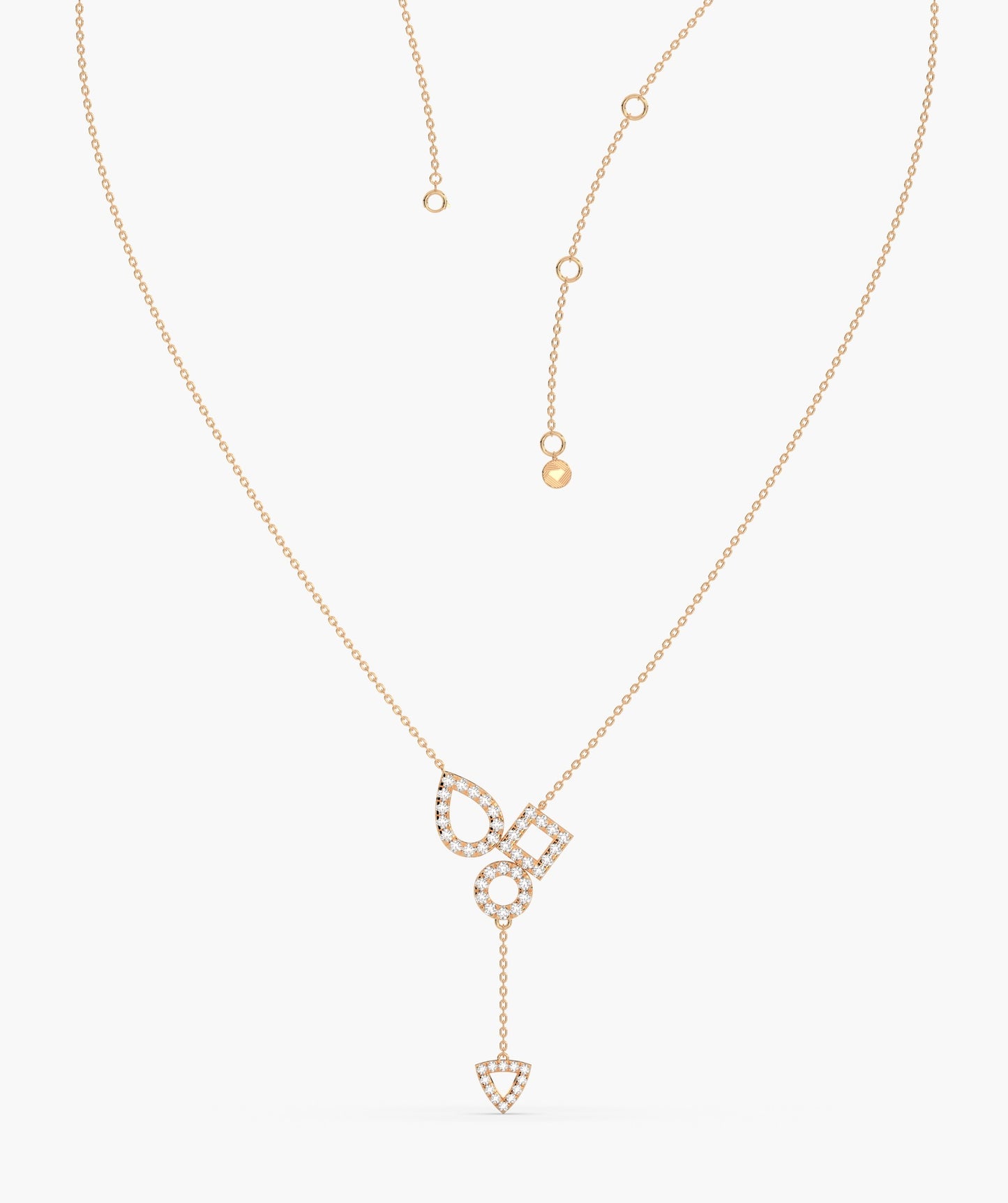 Geometric Drop Diamond Necklace