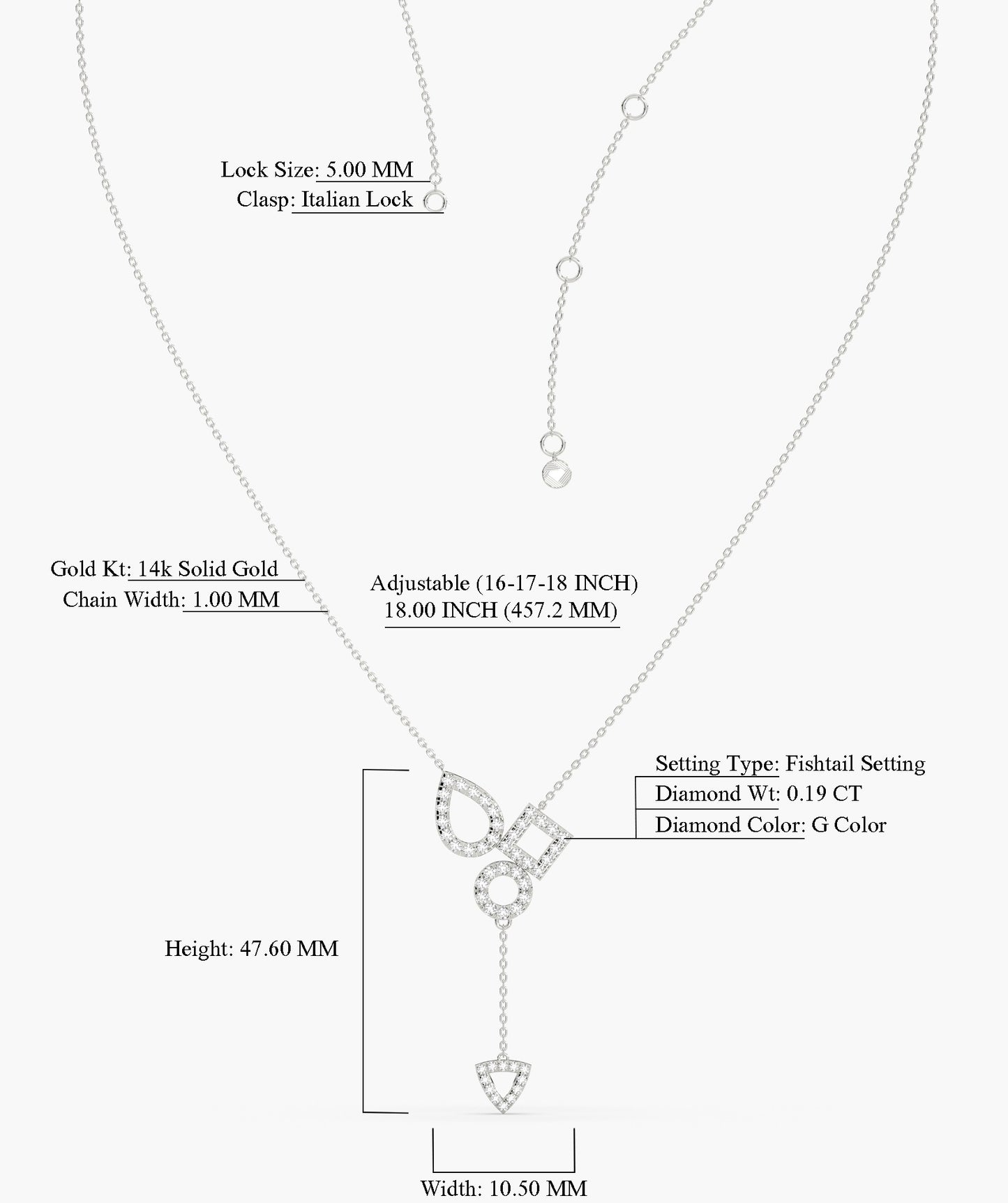 Geometric Drop Diamond Necklace