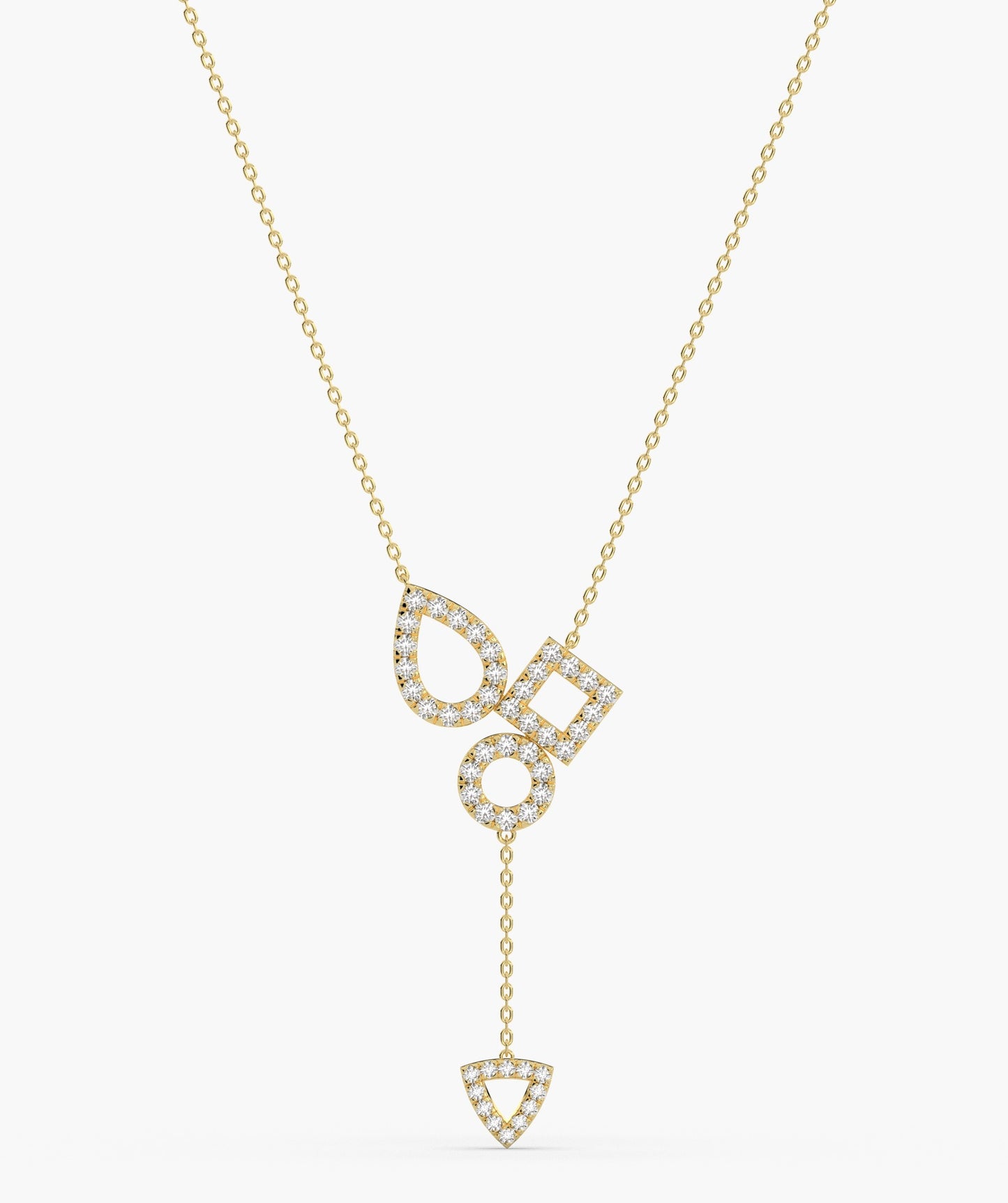 Geometric Drop Diamond Necklace