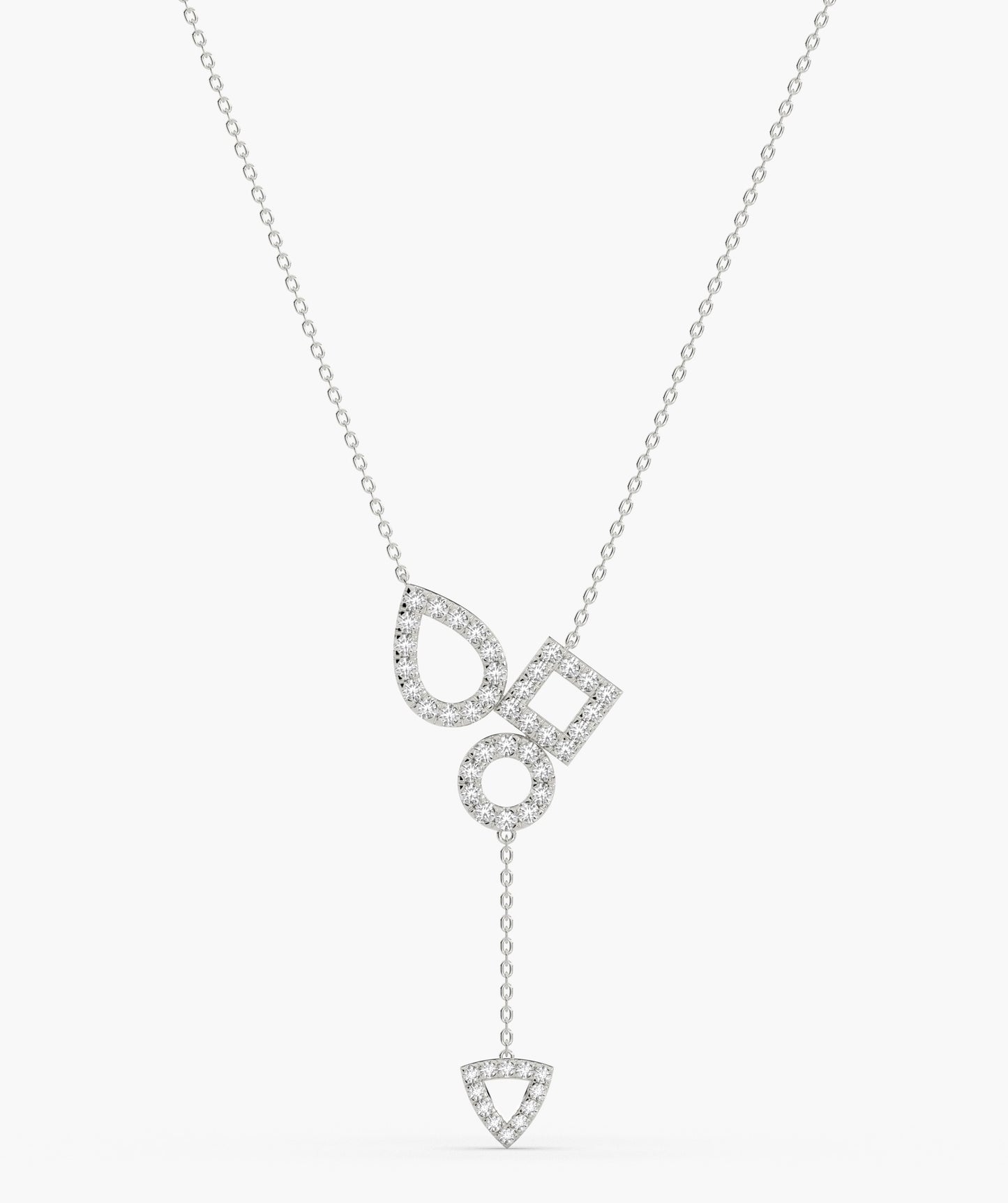 Geometric Drop Diamond Necklace