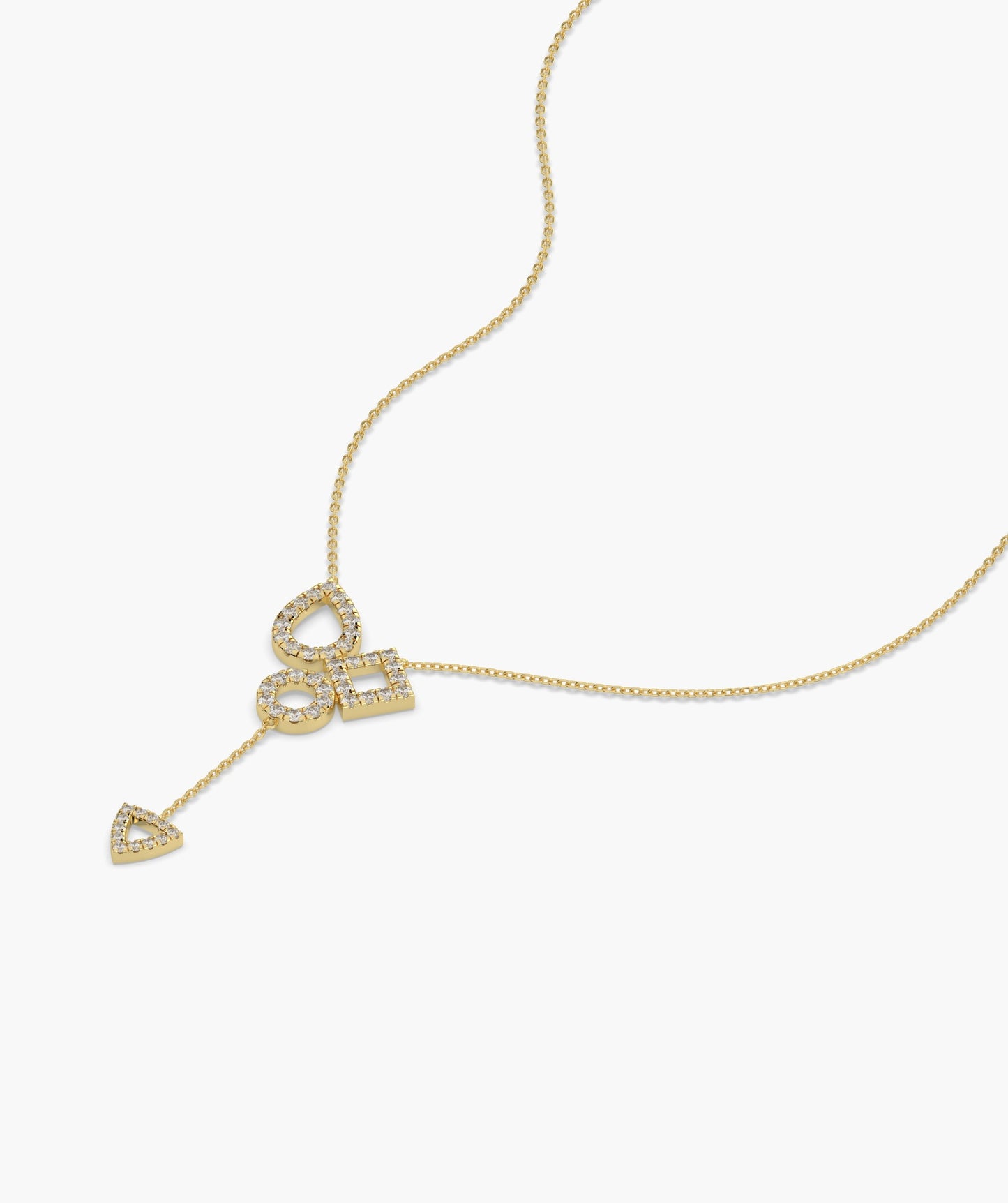 Geometric Drop Diamond Necklace