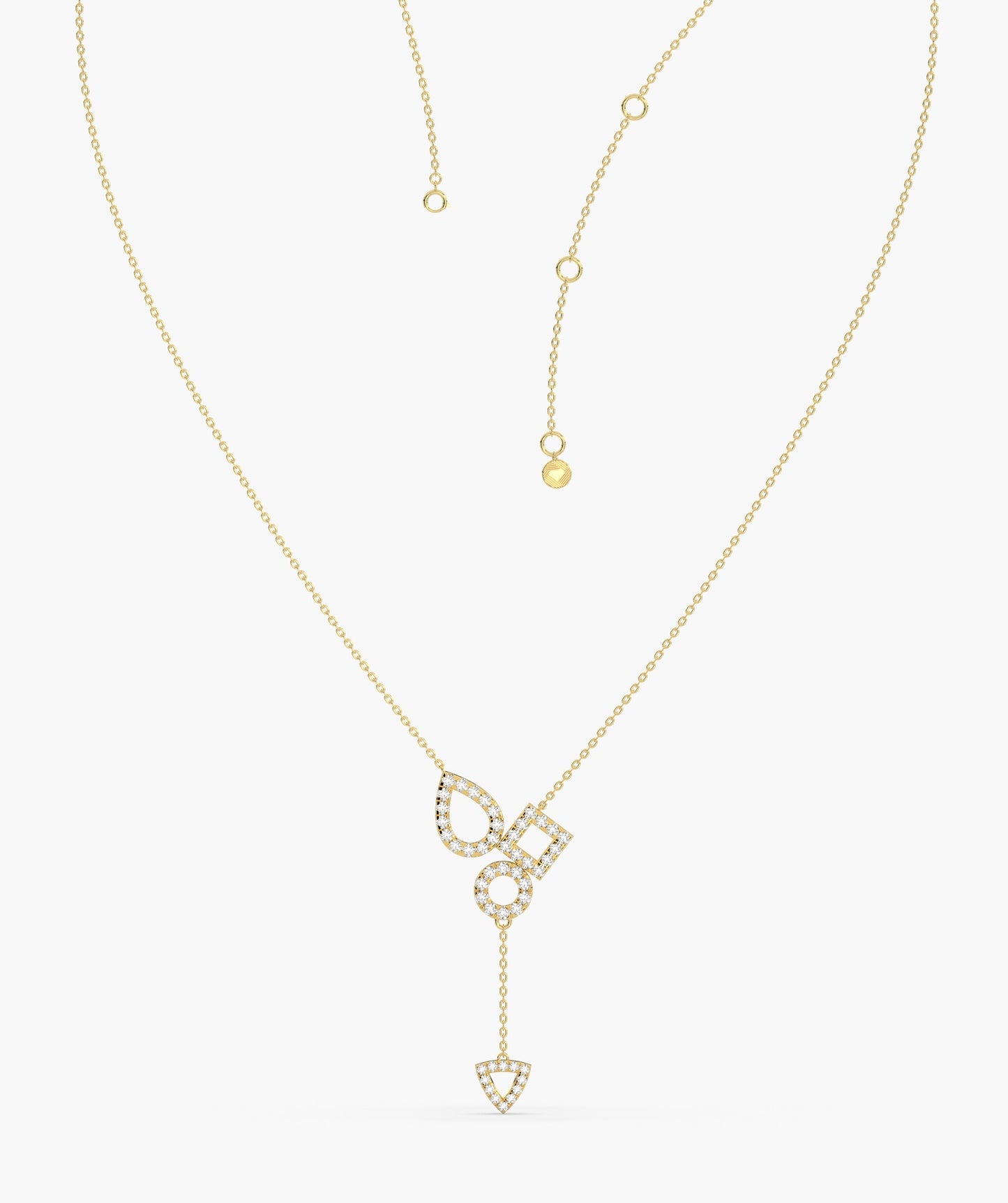Geometric Drop Diamond Necklace