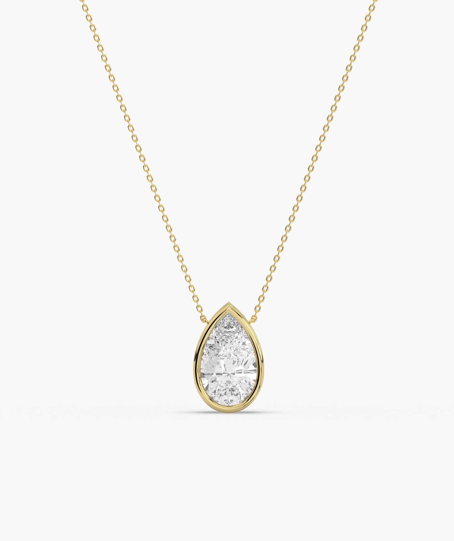 Pear Diamond Pendant Necklace