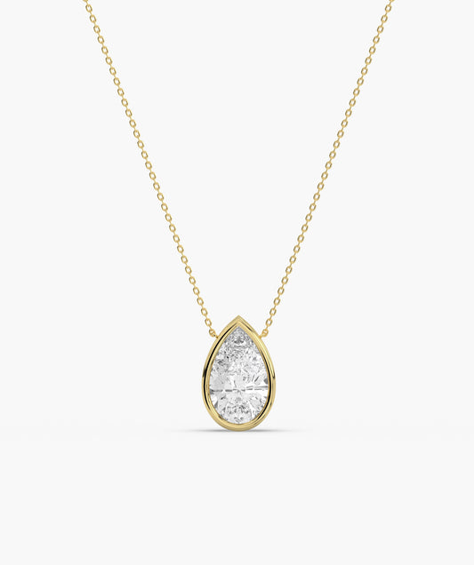 Pear Diamond Pendant Necklace