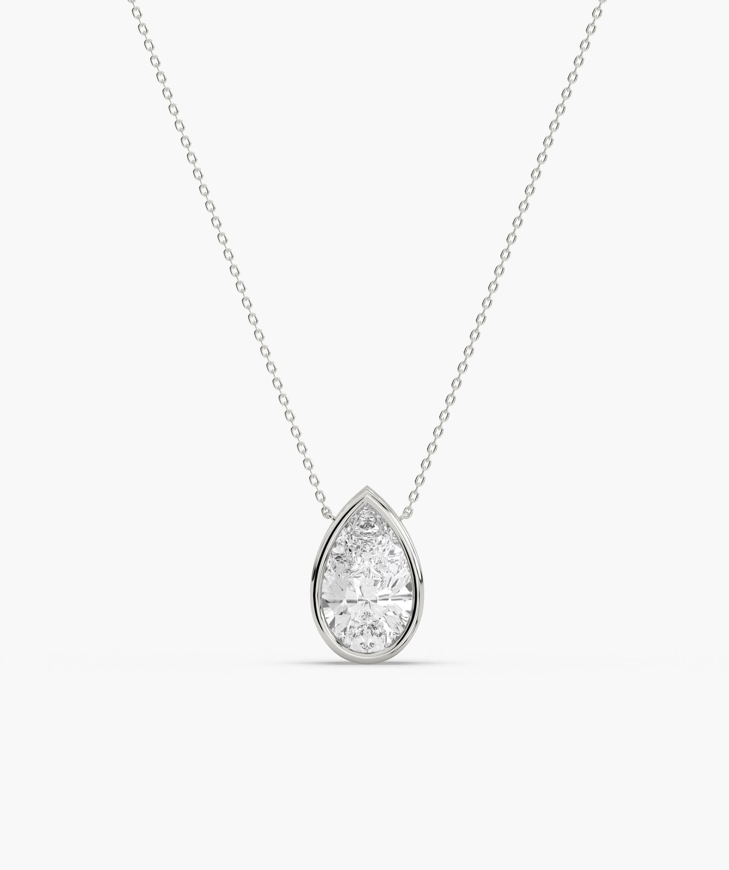 Pear Diamond Pendant Necklace