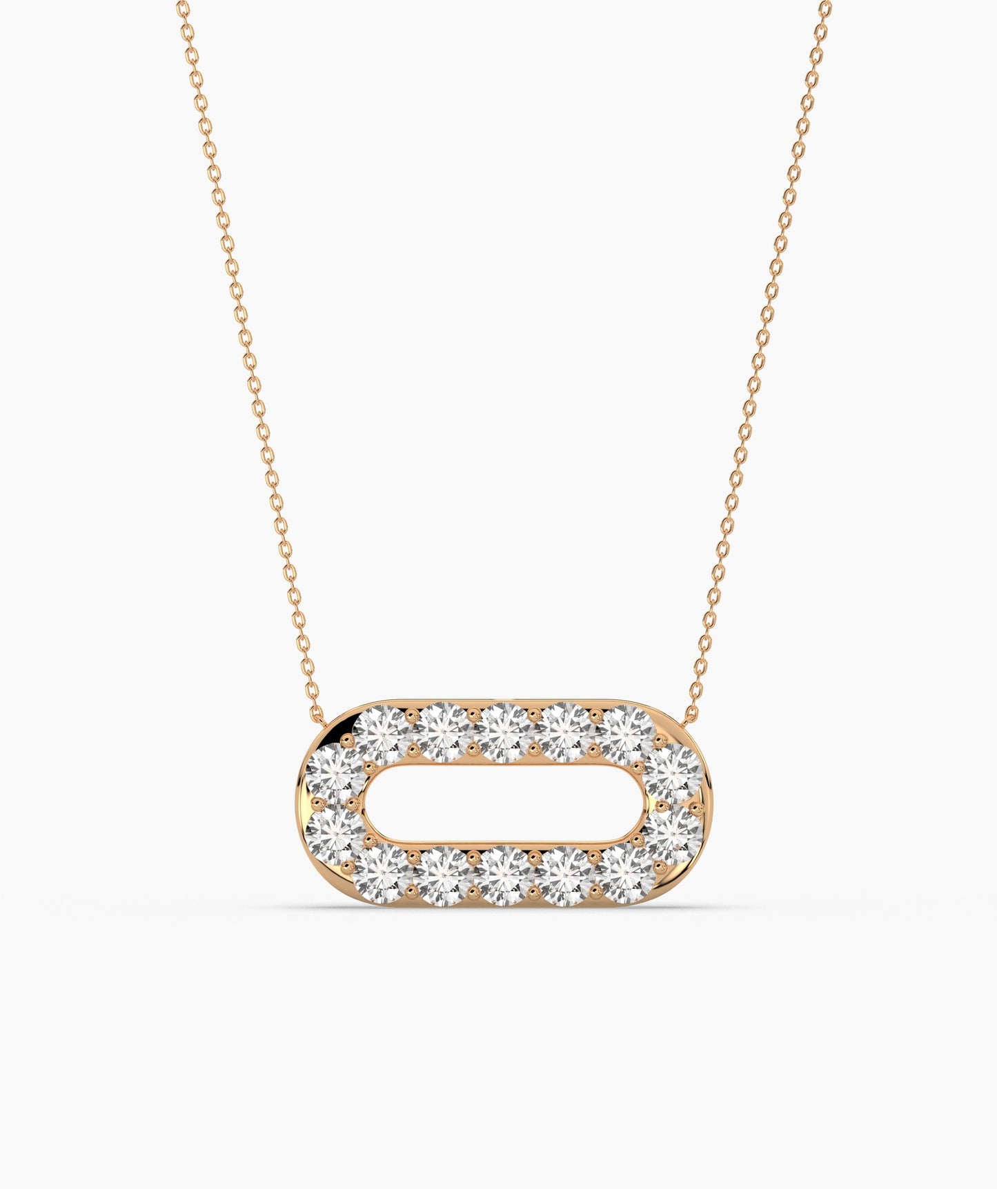 14K Gold Link Sparkle Pendant