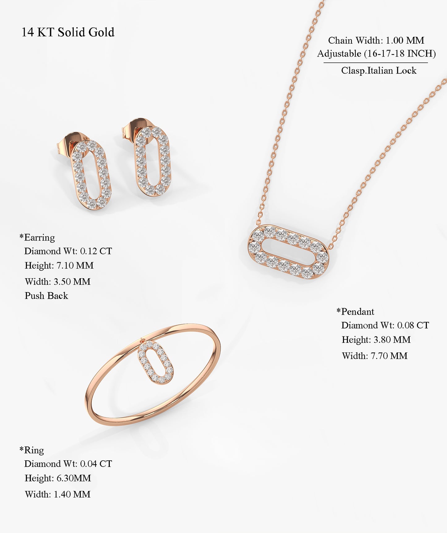 14K Gold Diamond Jewelry Set
