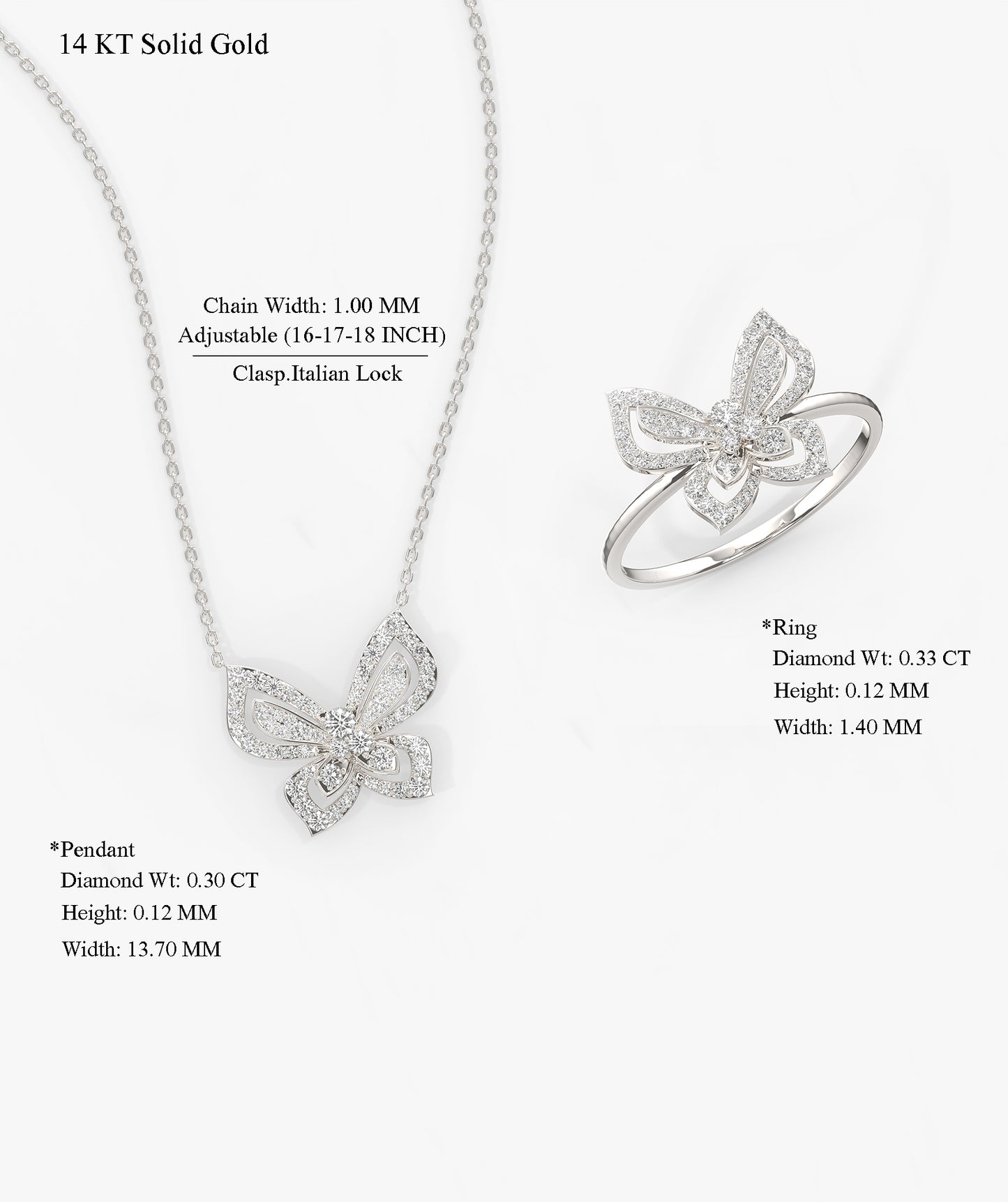 Butterfly Diamond Set
