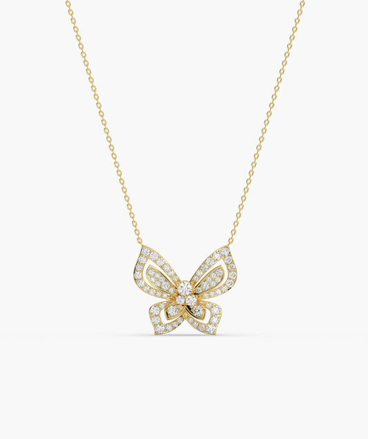 14K Gold Butterfly Brilliance Pendant