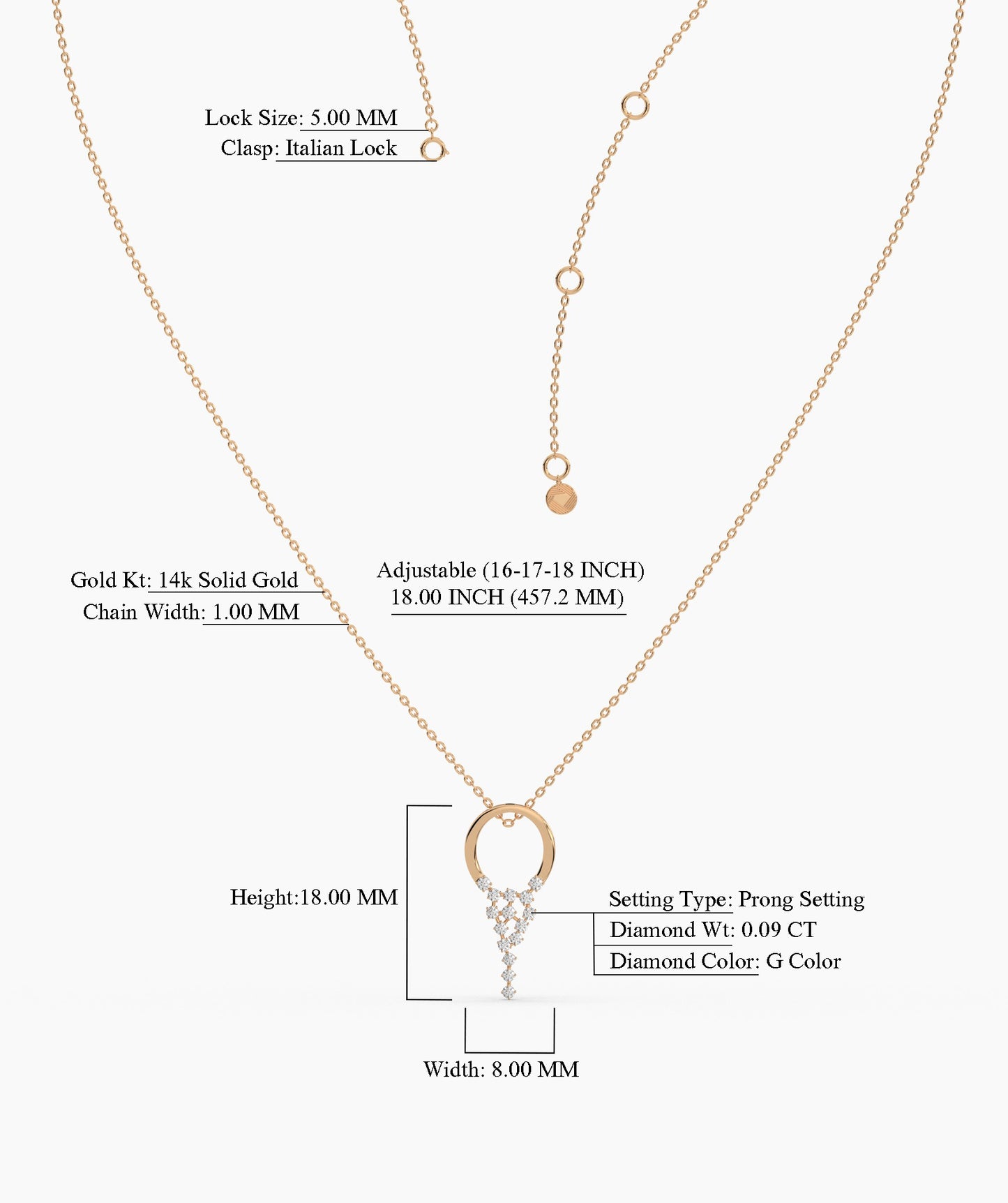 Diamond Drop Pendant Necklace