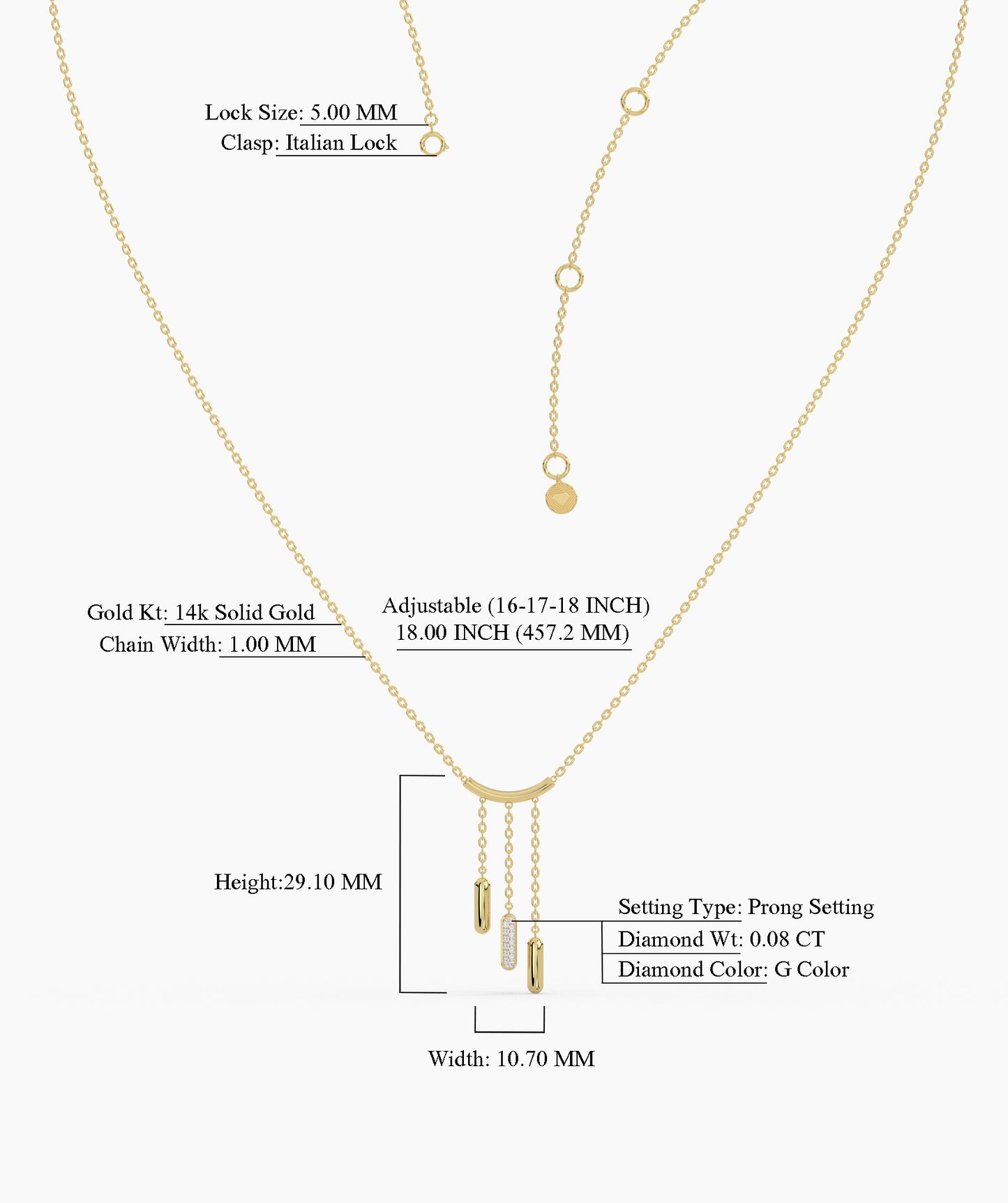 Diamond Bar Drop Necklace