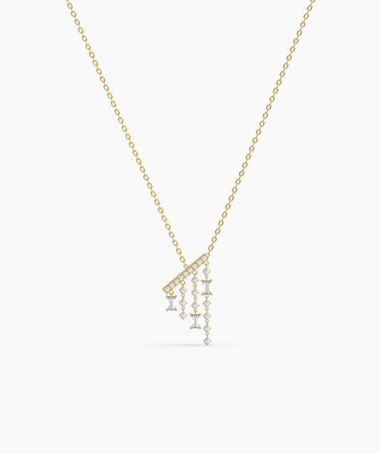 Cascading Diamond Dangle Necklace