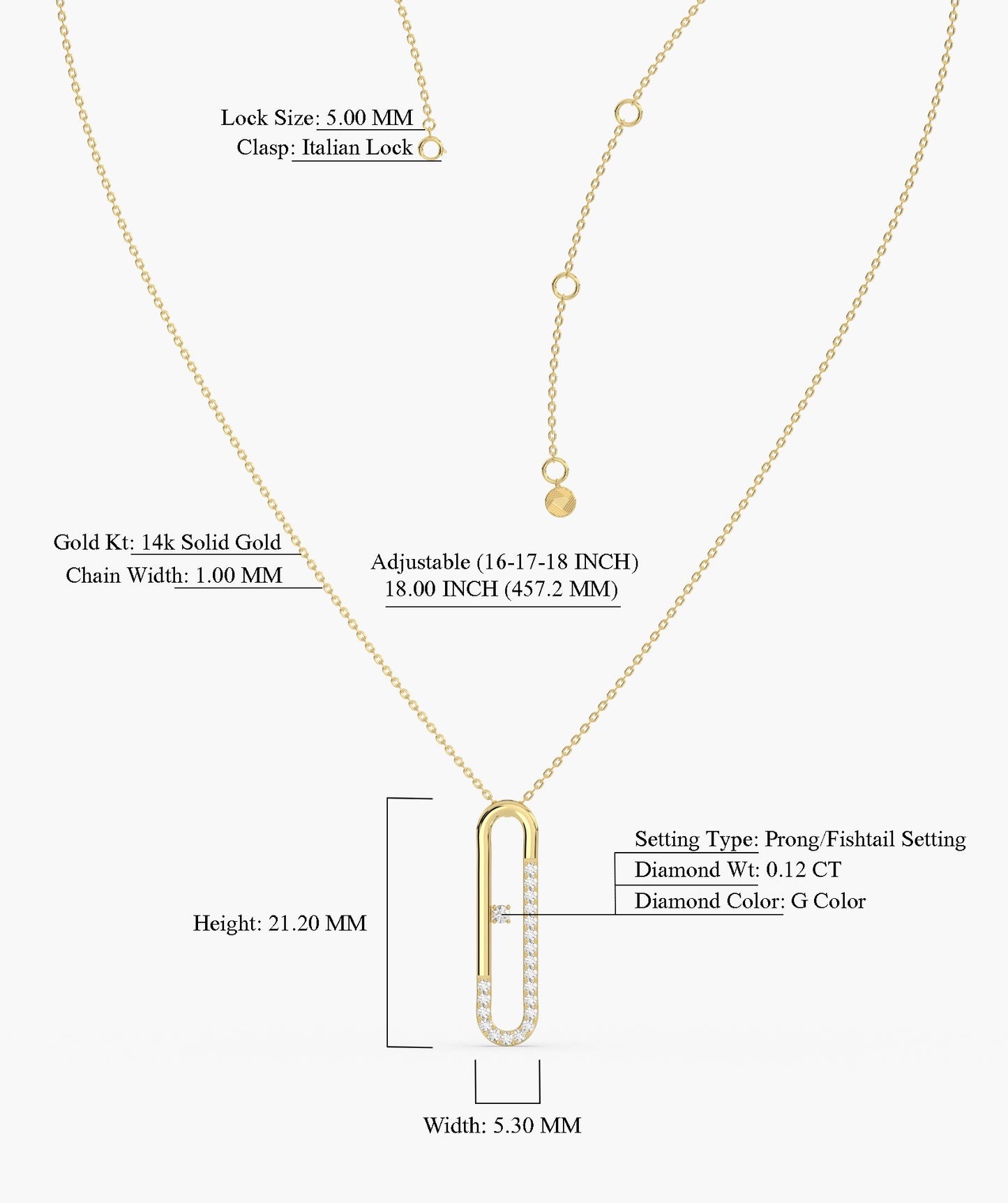 Minimalist Diamond Clip Pendant