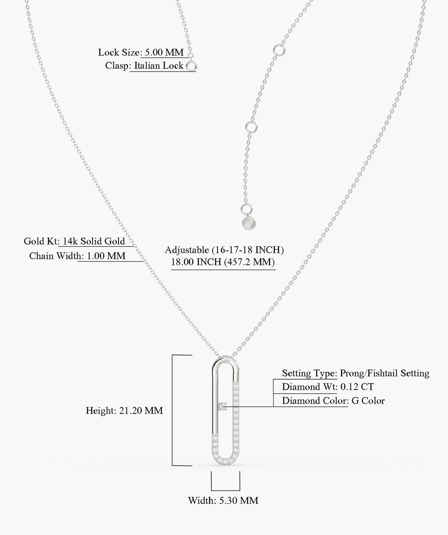 Minimalist Diamond Clip Pendant