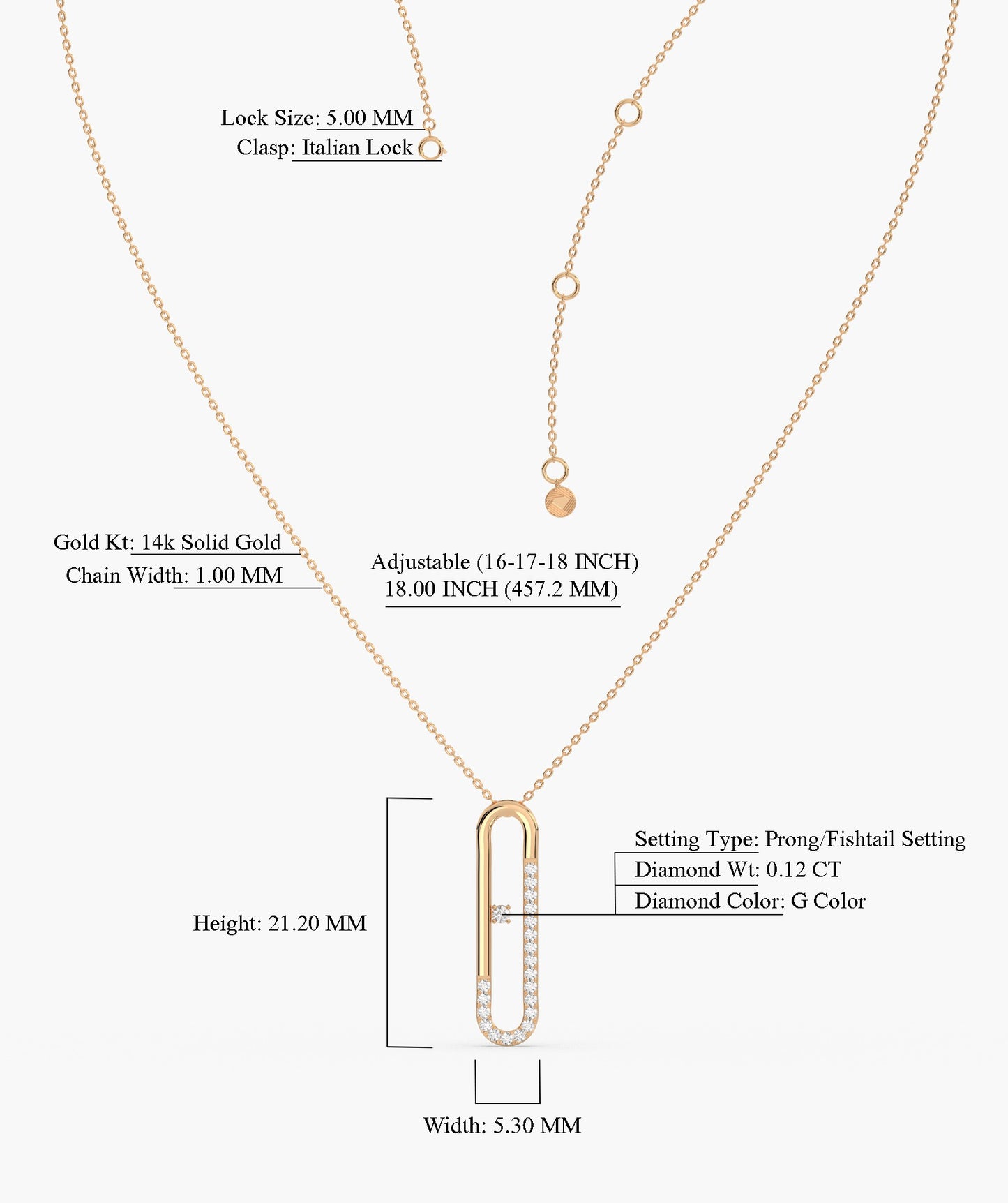 Minimalist Diamond Clip Pendant