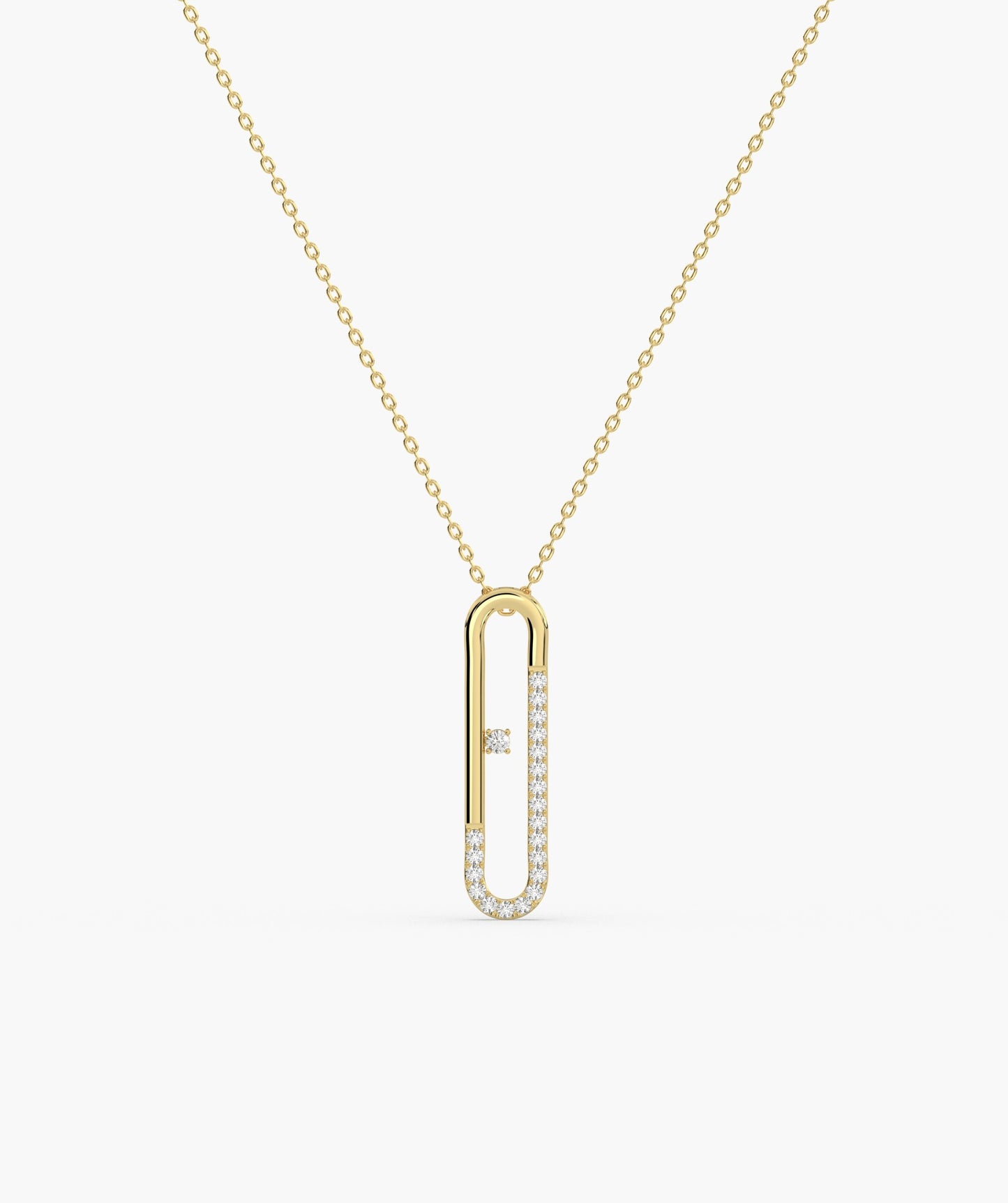 Minimalist Diamond Clip Pendant