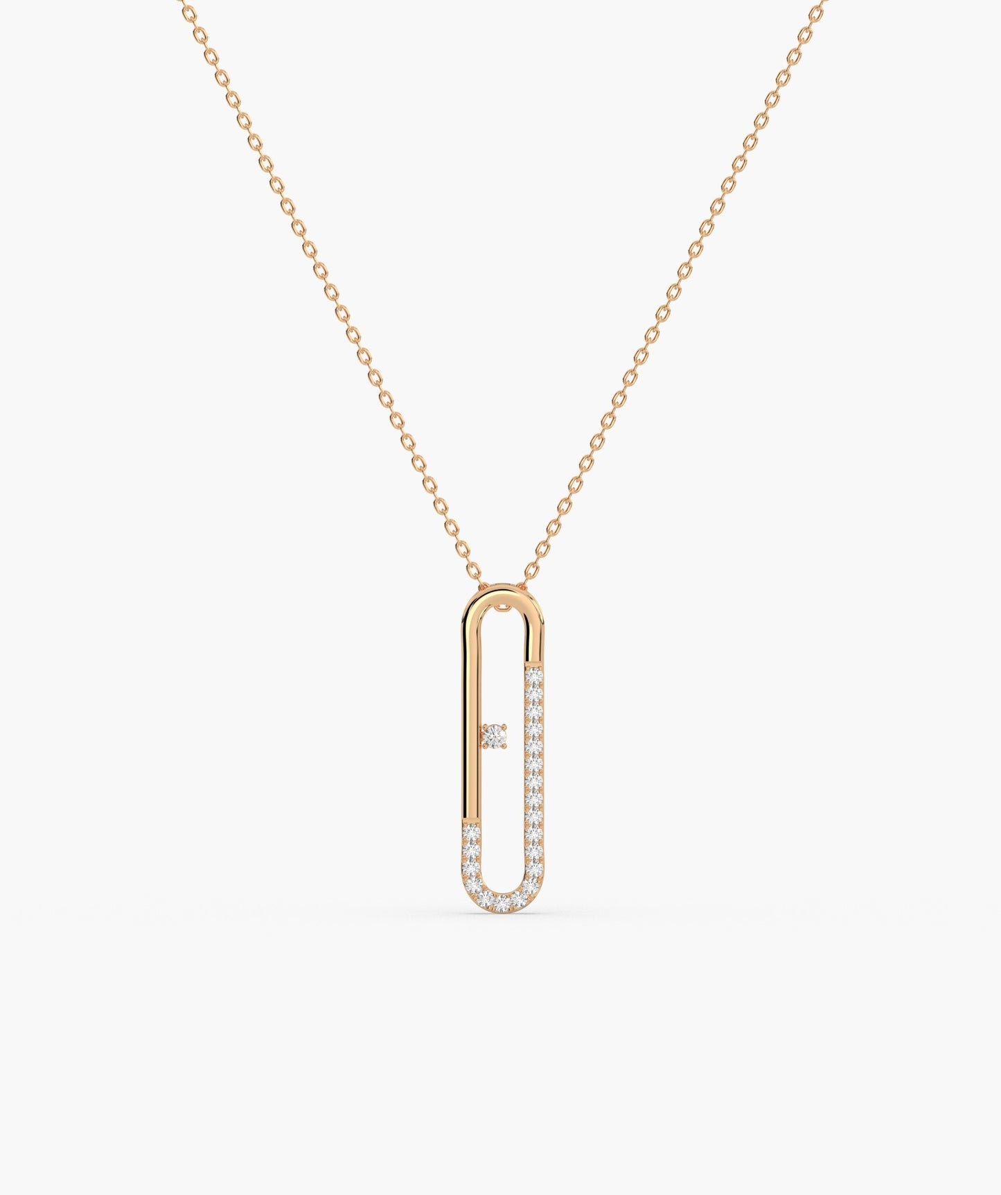 Minimalist Diamond Clip Pendant