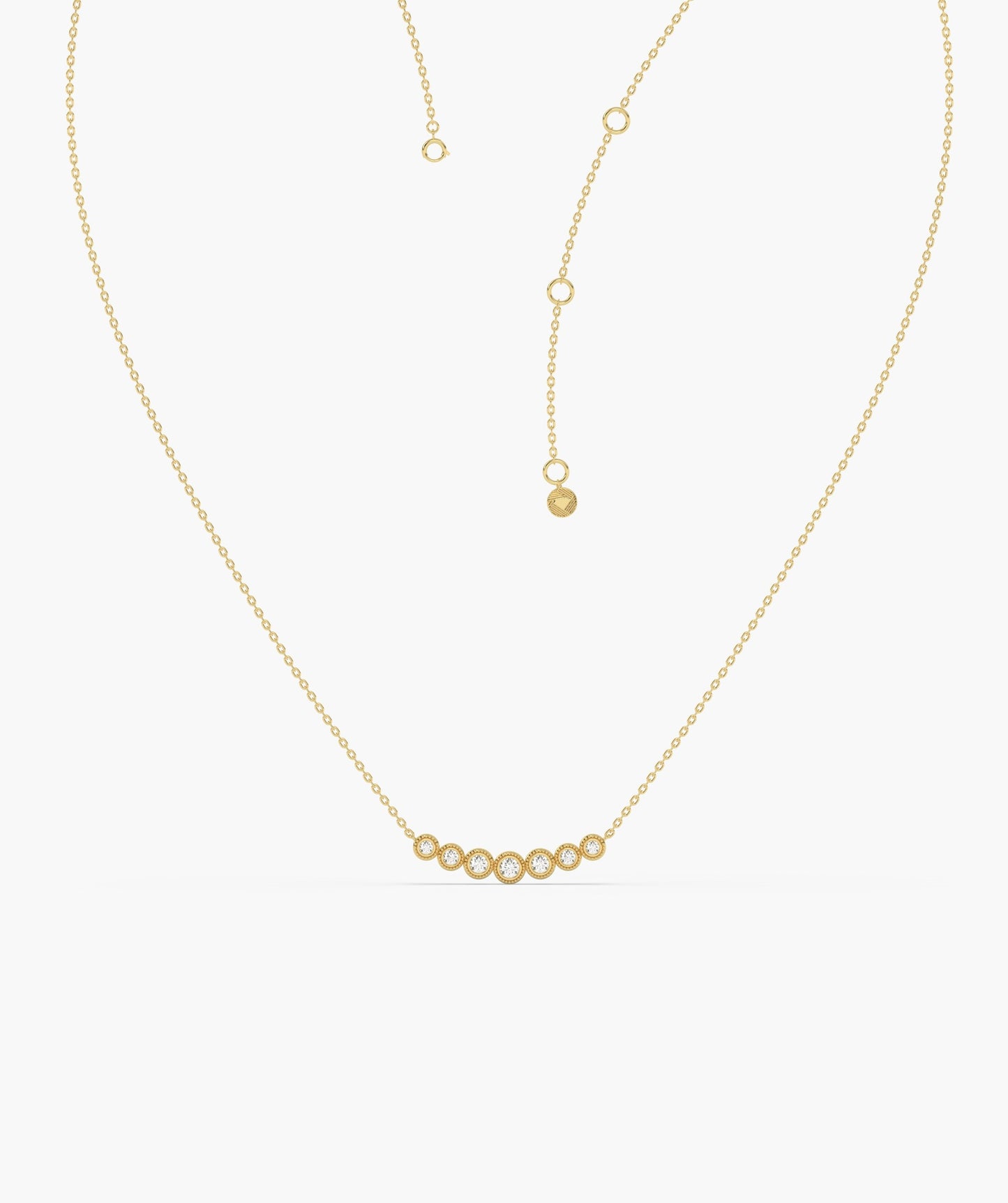 Classic Bezel Diamond Line Necklace