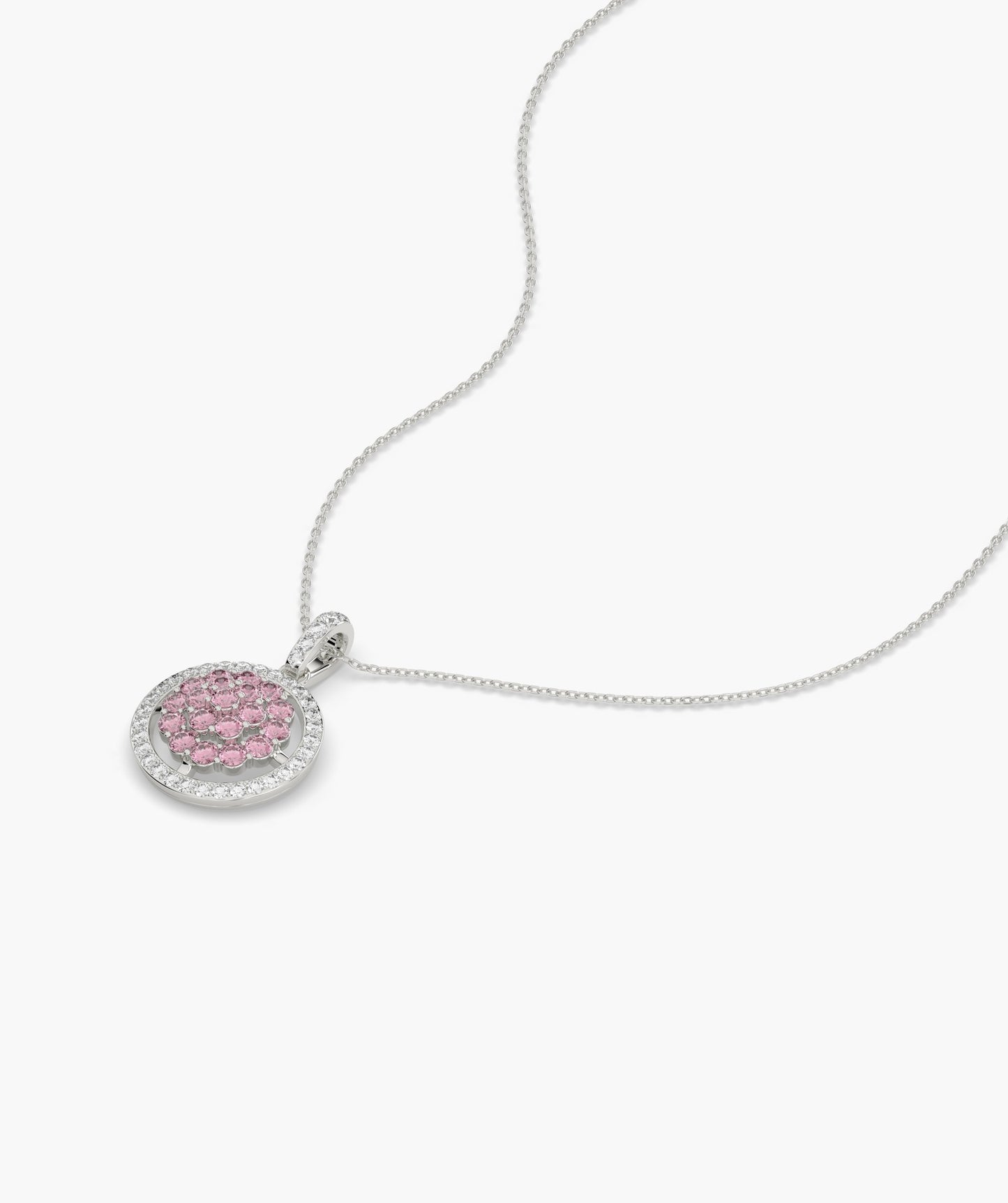 Pink Sparkle Halo Pendant