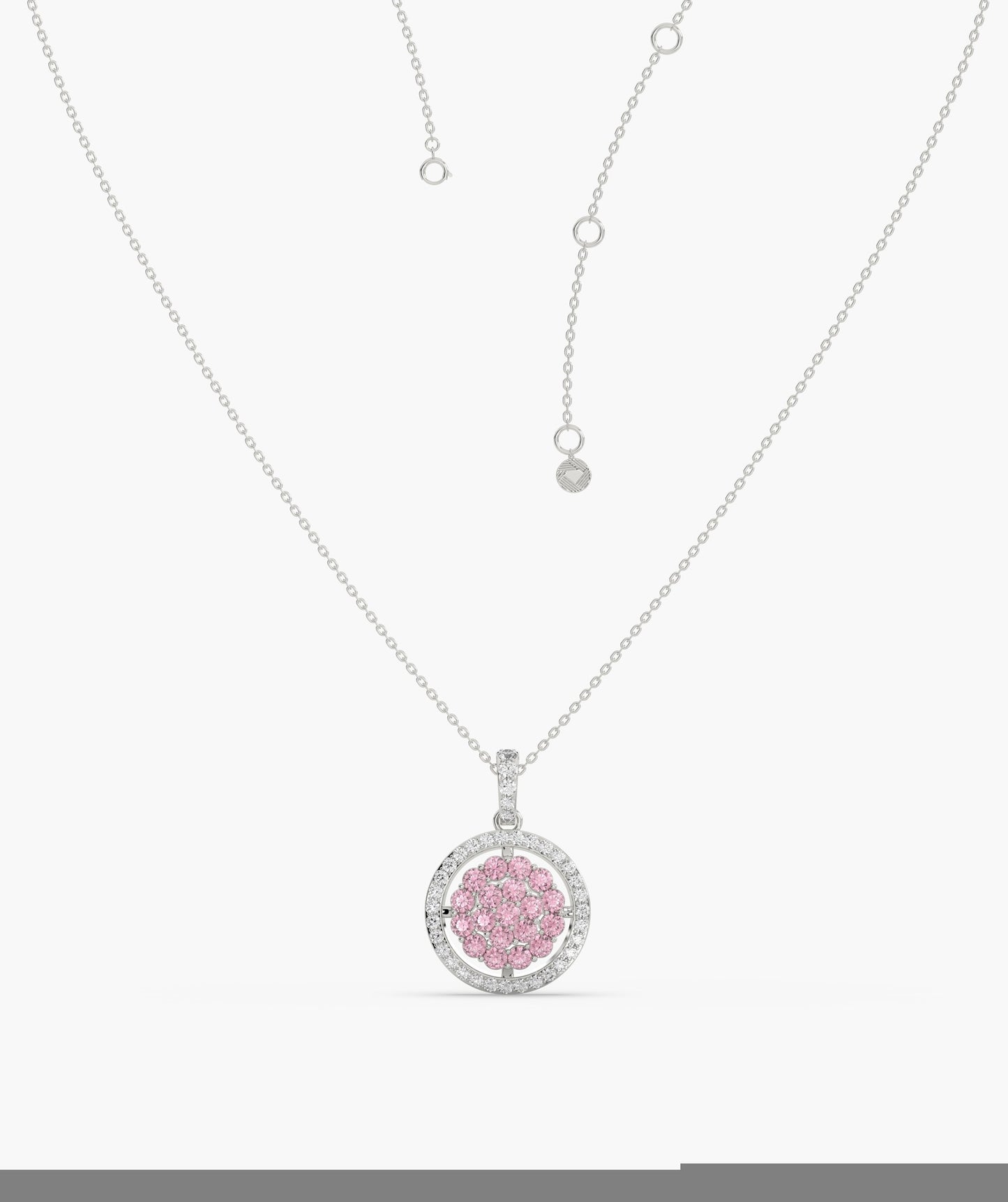 Pink Sparkle Halo Pendant
