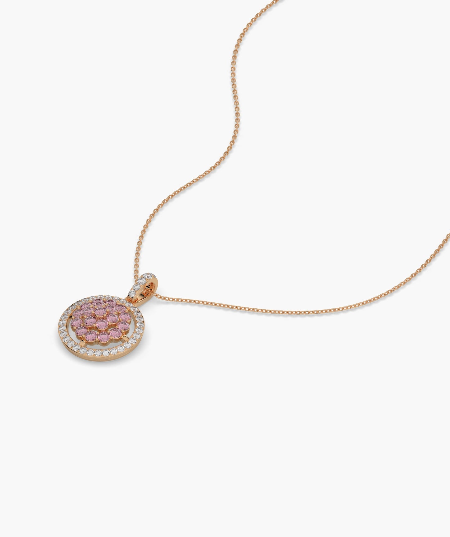 Pink Sparkle Halo Pendant