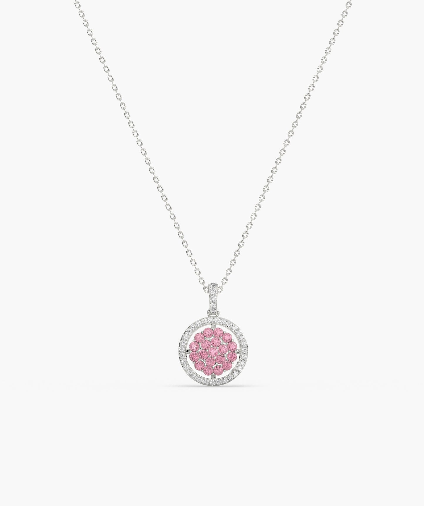 Pink Sparkle Halo Pendant