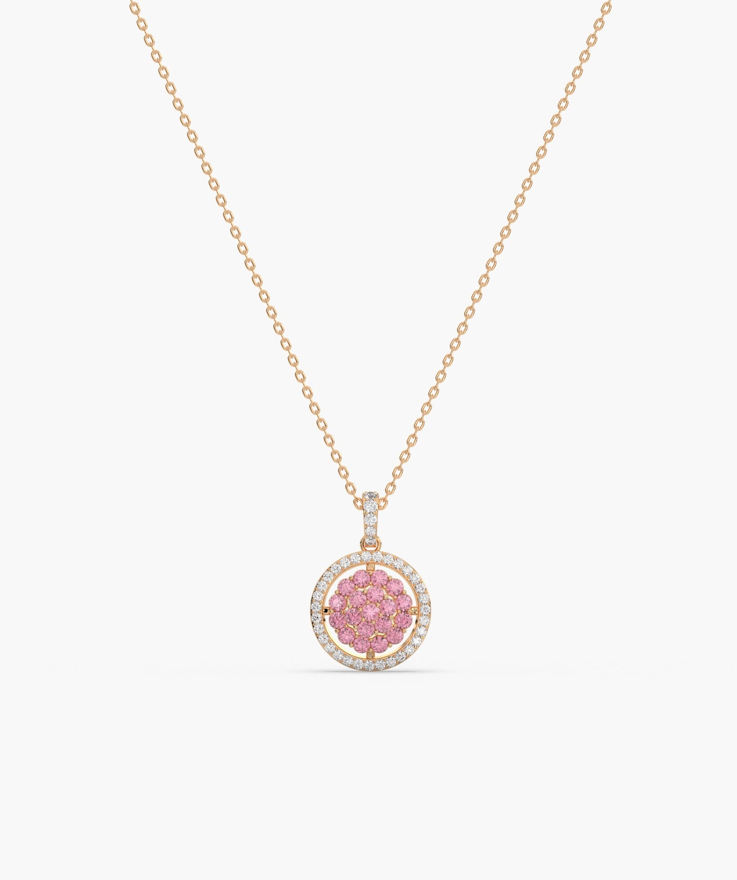Pink Sparkle Halo Pendant