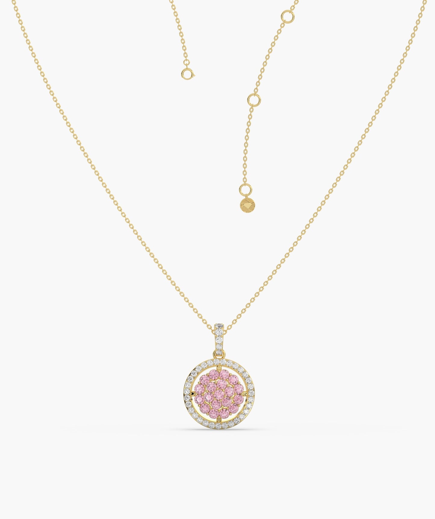 Pink Sparkle Halo Pendant