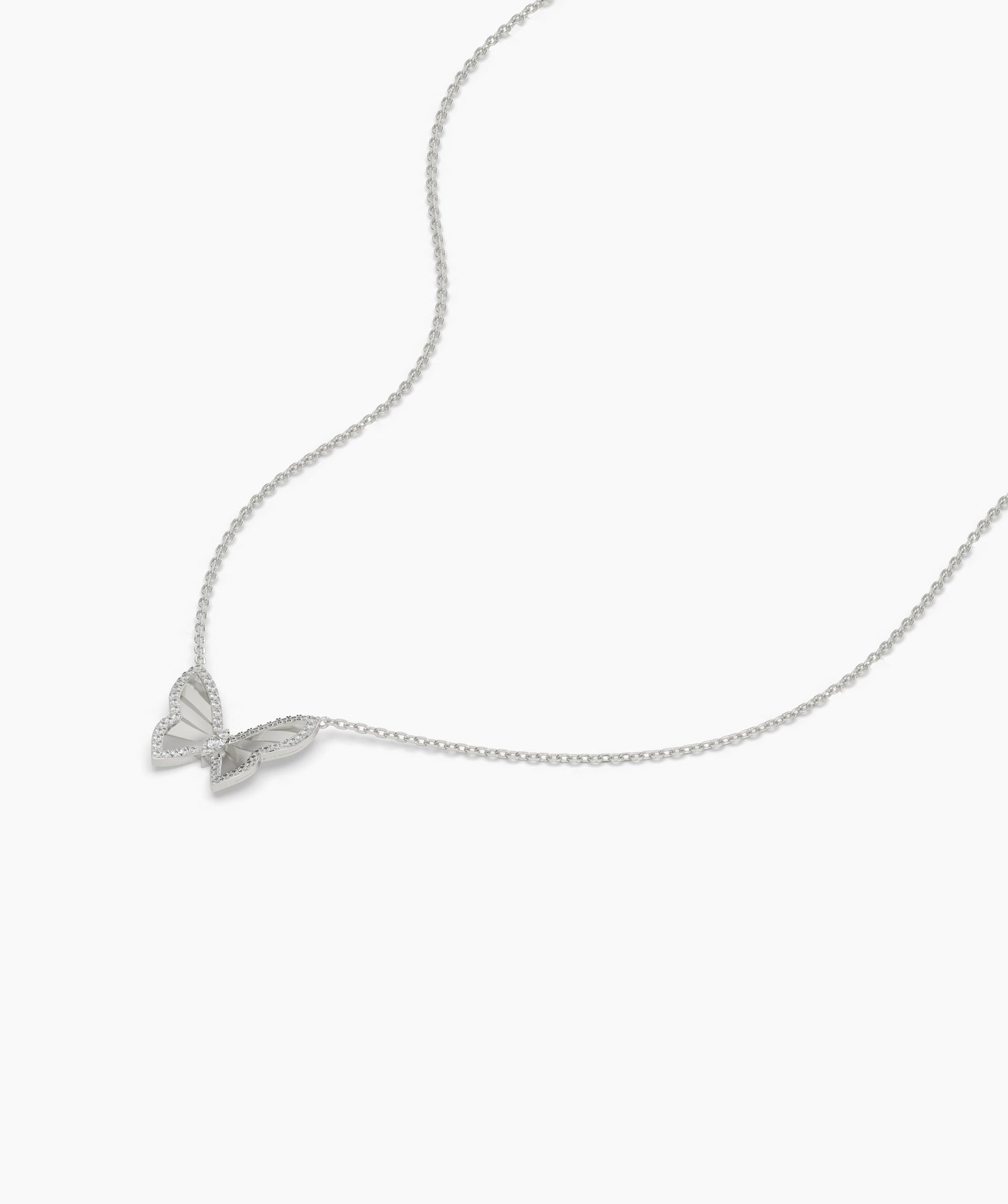 Gleaming Butterfly Charm Necklace