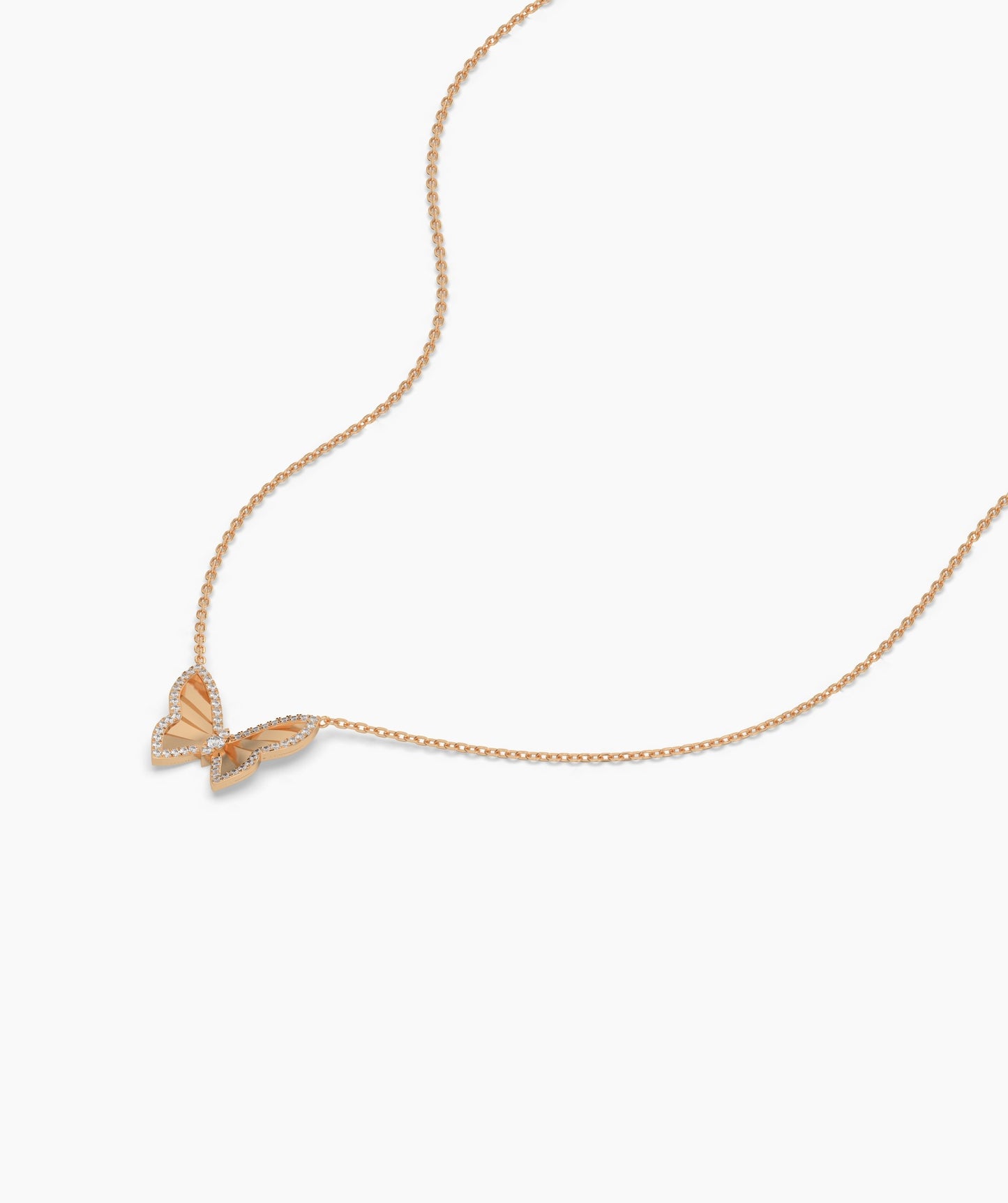 Gleaming Butterfly Charm Necklace