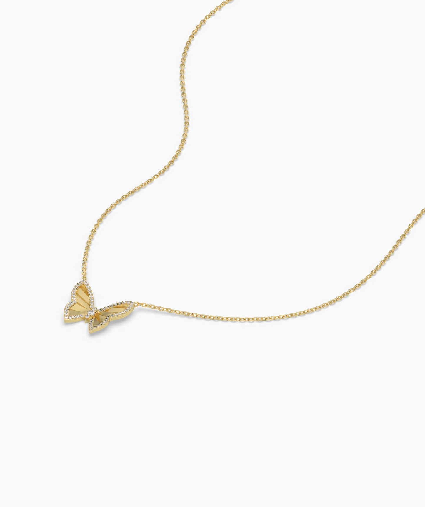 Gleaming Butterfly Charm Necklace
